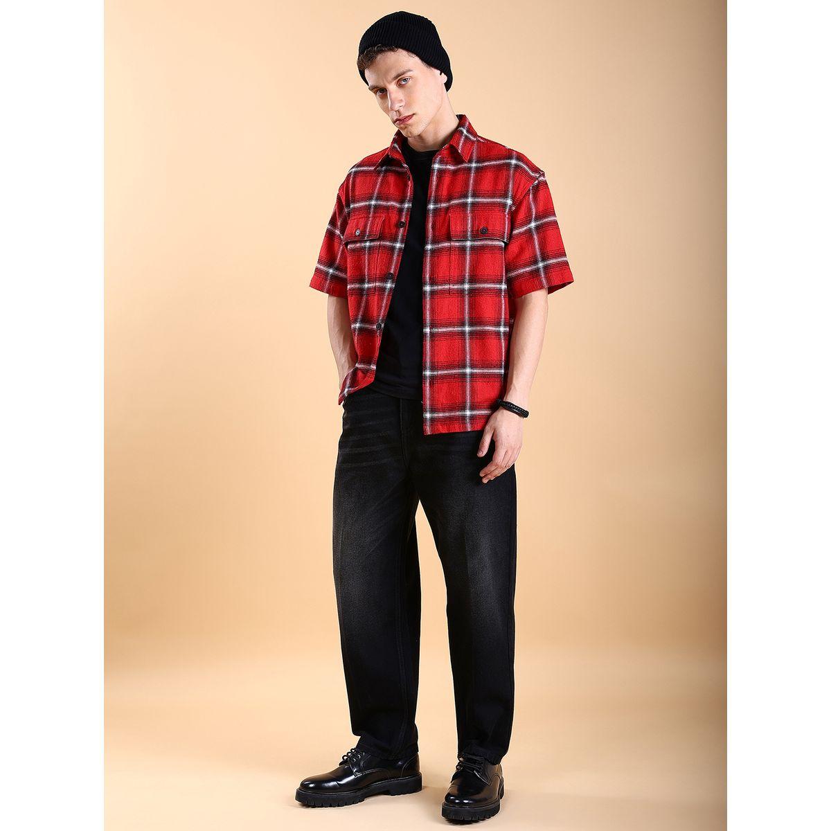 جينز قطن بتفاصيل باهتة مع قصة مريحة هايلاندر × ستايلي-men-clothing-bottoms-jeans-image-4
