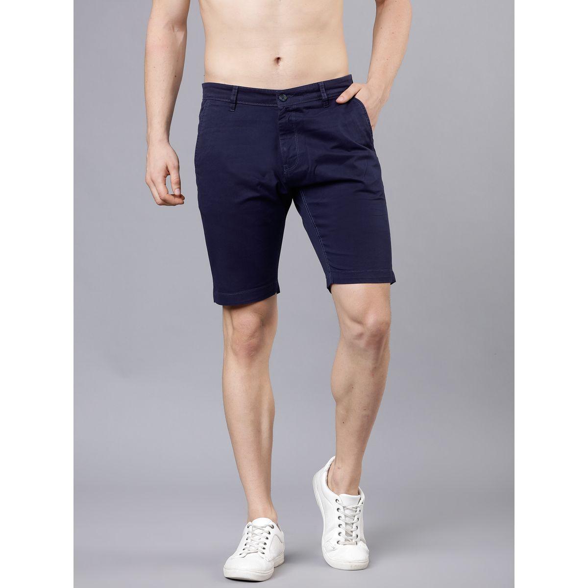 شورت تشينو سادة بقصة سليم فت هايلاندر × ستايلي-men-clothing-bottoms-shorts-image-1