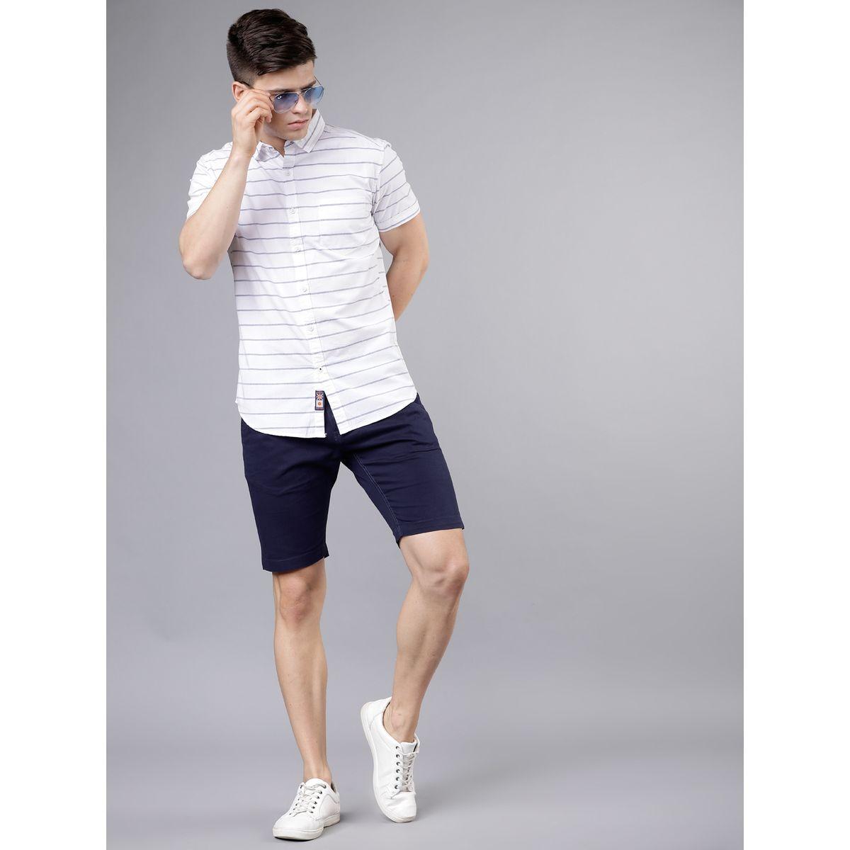 شورت تشينو سادة بقصة سليم فت هايلاندر × ستايلي-men-clothing-bottoms-shorts-image-4