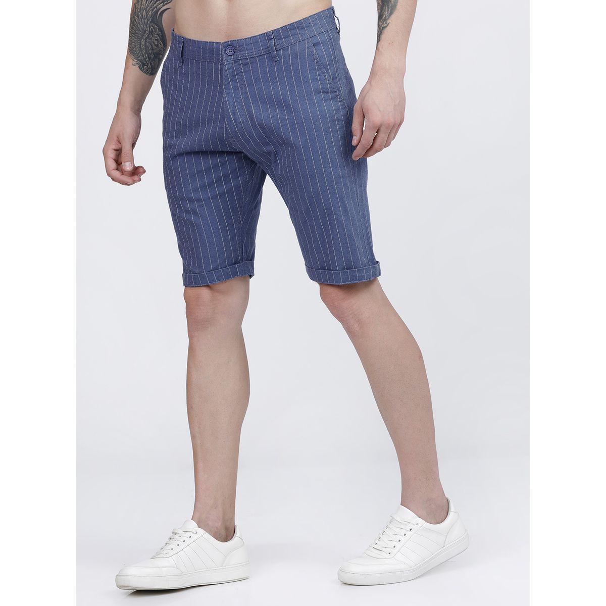 شورت مخطط بقصة سليم فت هايلاندر × ستايلي-men-clothing-bottoms-shorts-image-1