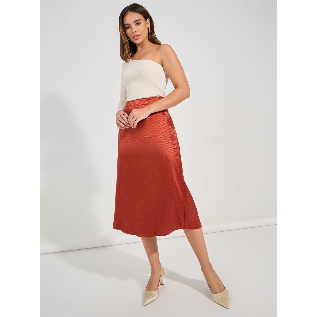 تنورة ميدي بنسيج جاكار كوزي × ستايلي-women-clothing-bottoms-skirts-image-1