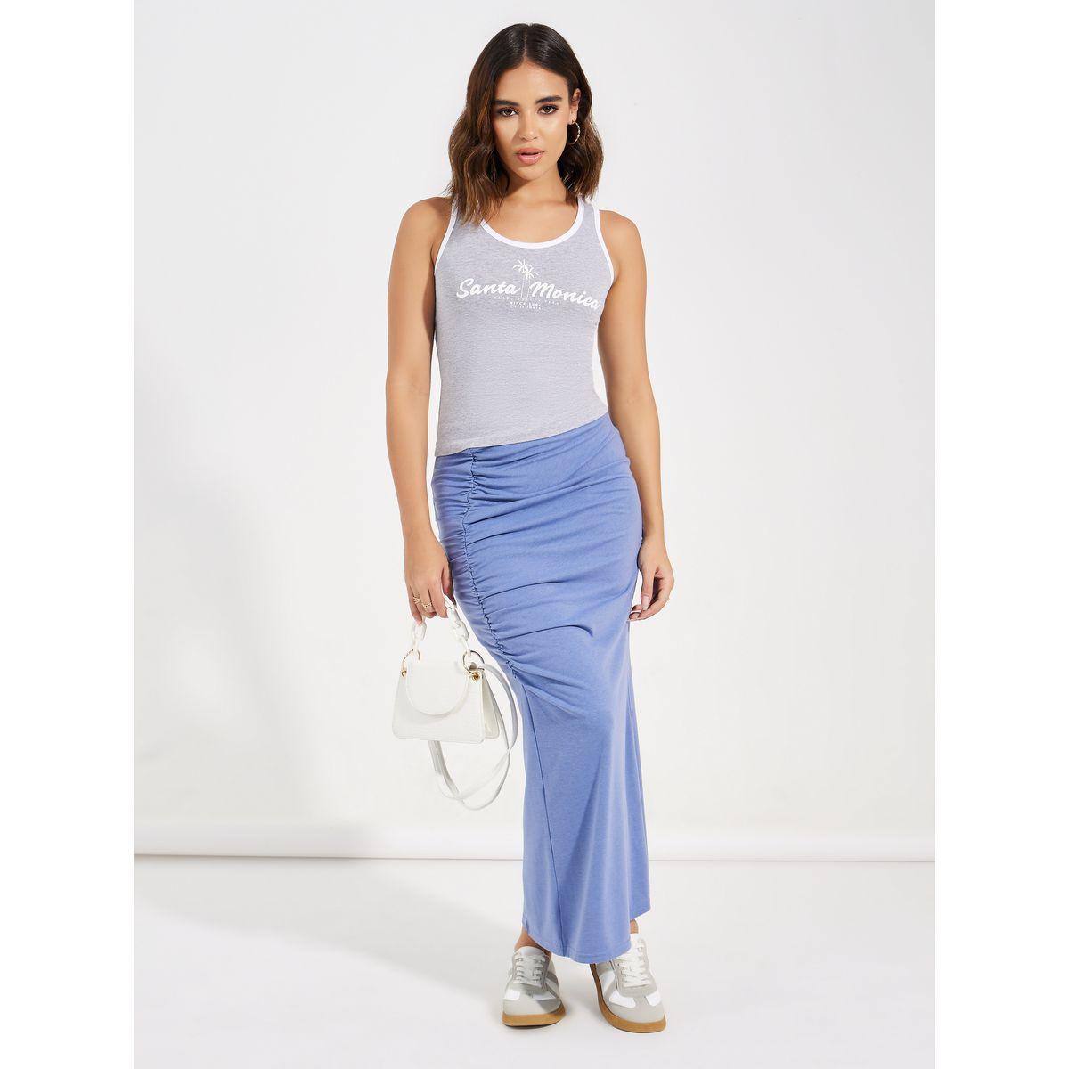 Causey X Styli  Gathered Detail Elastic Waistband Maxi Skirt-women-clothing-bottoms-skirts-image-1