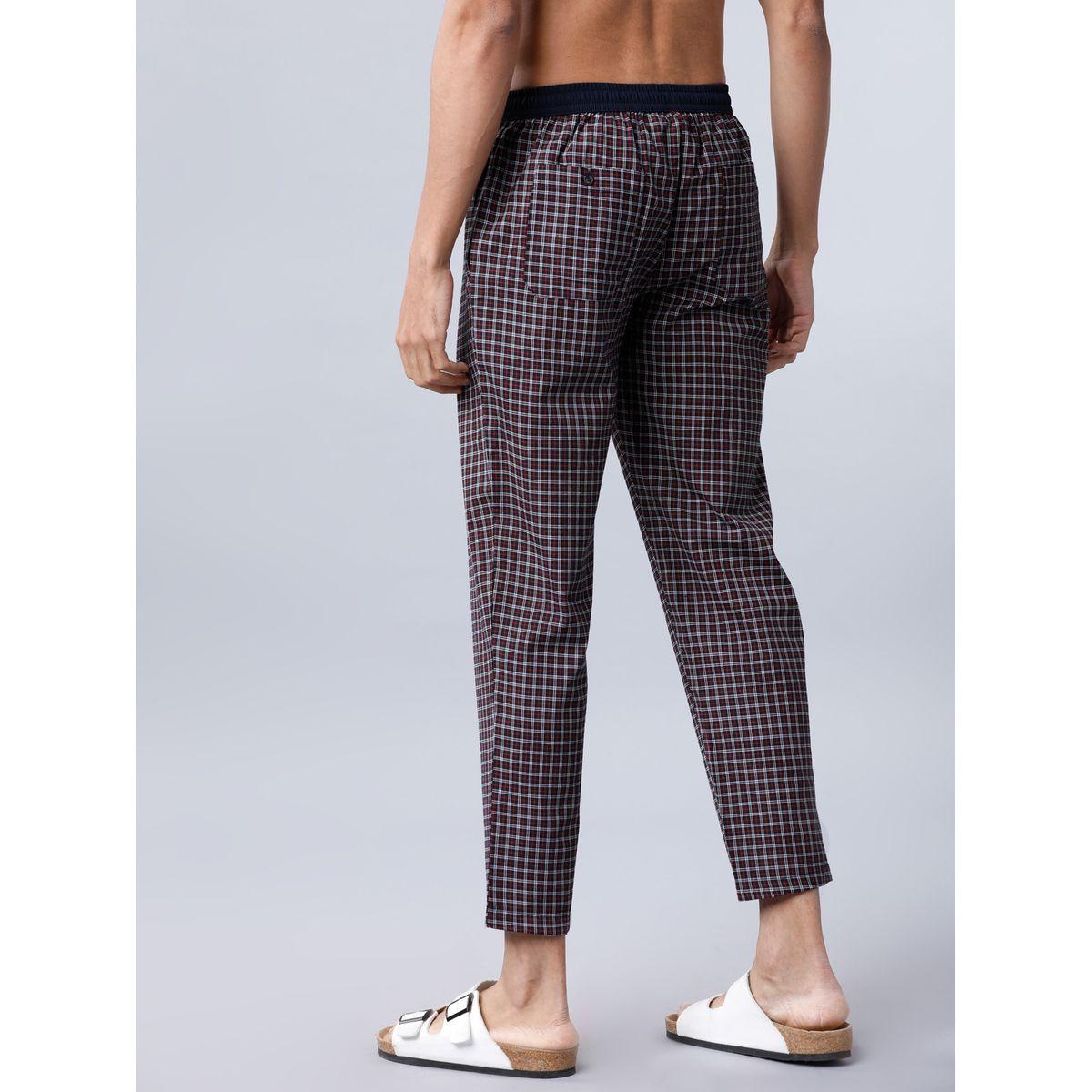 بنطال مطبع بمربعات مع رباط خصر هايلاندر × ستايلي-men-clothing-nightwear-pyjamaandshorts-image-2