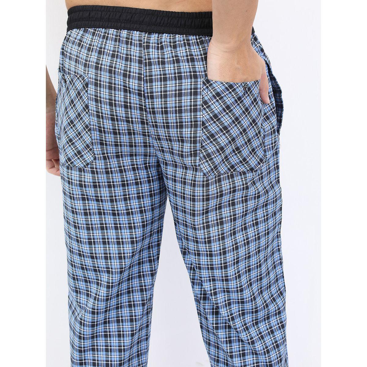 بنطال مطبع بمربعات مع رباط خصر هايلاندر × ستايلي-men-clothing-nightwear-pyjamaandshorts-image-3