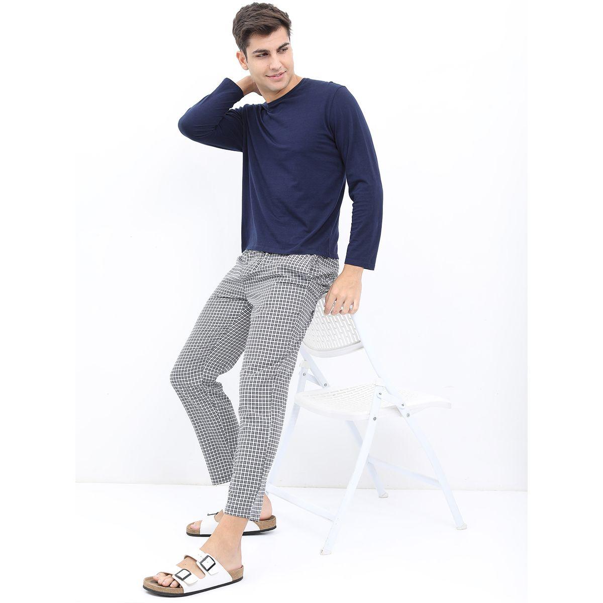 Highlander X Styli  Checked Mid Rise Lounge Pants-men-clothing-nightwear-pyjamaandshorts-image-4