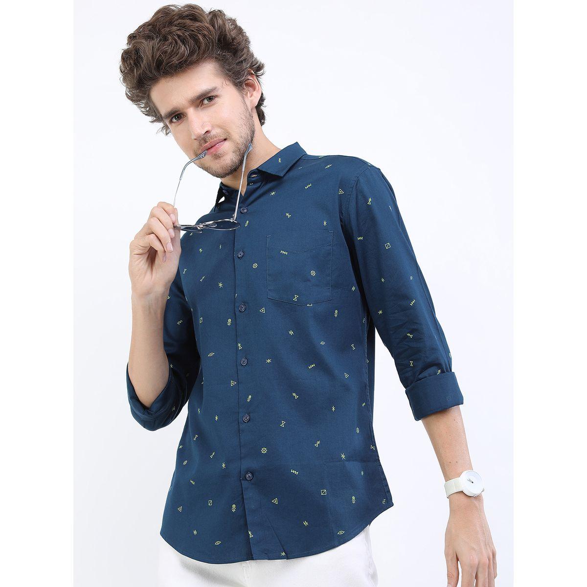 Highlander X Styli  Slim Fit Ditsy Print Casual Shirt-men-clothing-shirts-image-1