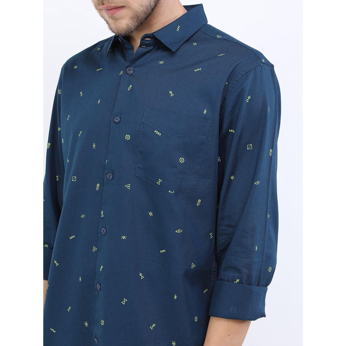 Highlander X Styli  Slim Fit Ditsy Print Casual Shirt-men-clothing-shirts-image-2