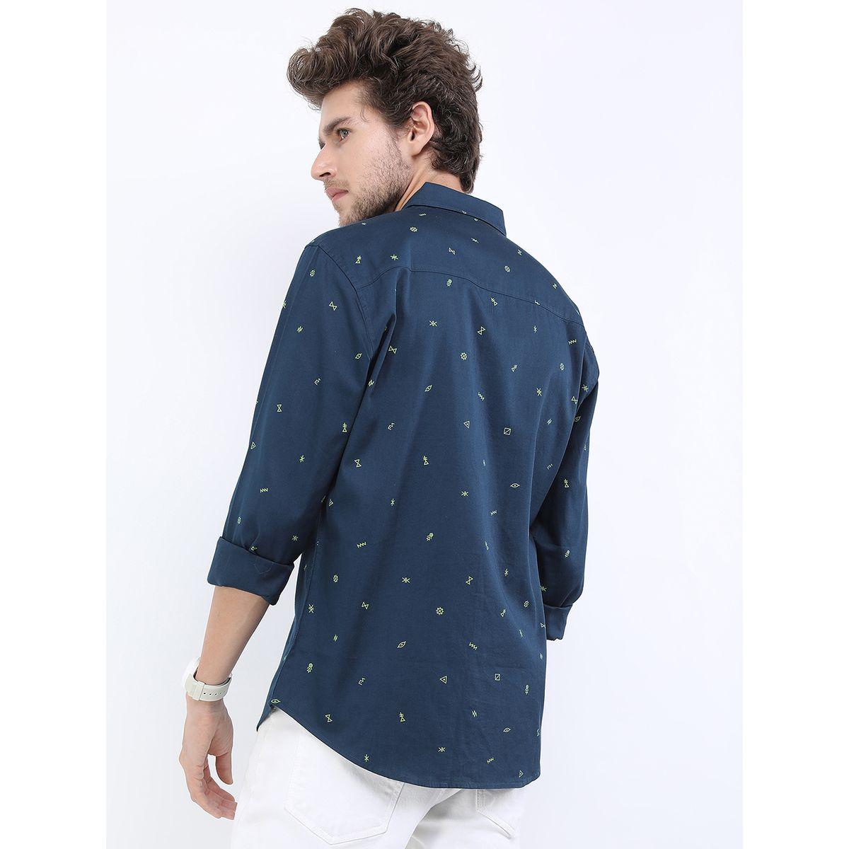 Highlander X Styli  Slim Fit Ditsy Print Casual Shirt-men-clothing-shirts-image-3