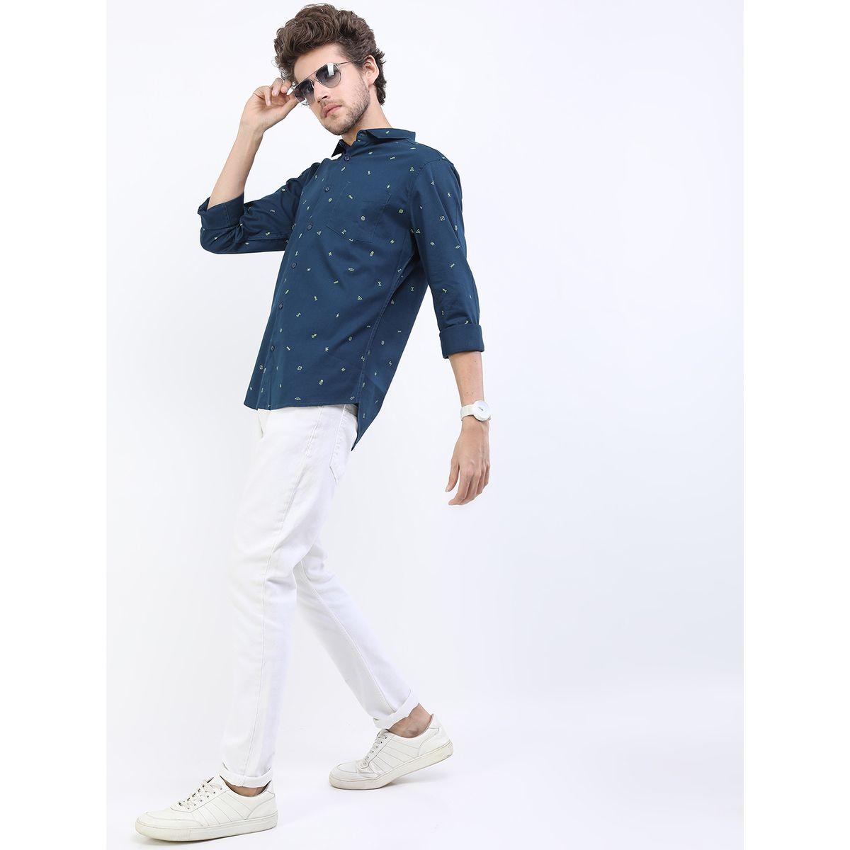 Highlander X Styli  Slim Fit Ditsy Print Casual Shirt-men-clothing-shirts-image-4
