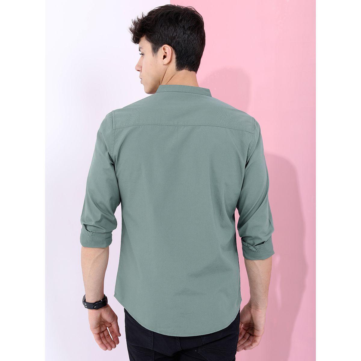Highlander X Styli  Mandarin Collar Slim Fit Casual Shirt-men-clothing-shirts-image-3