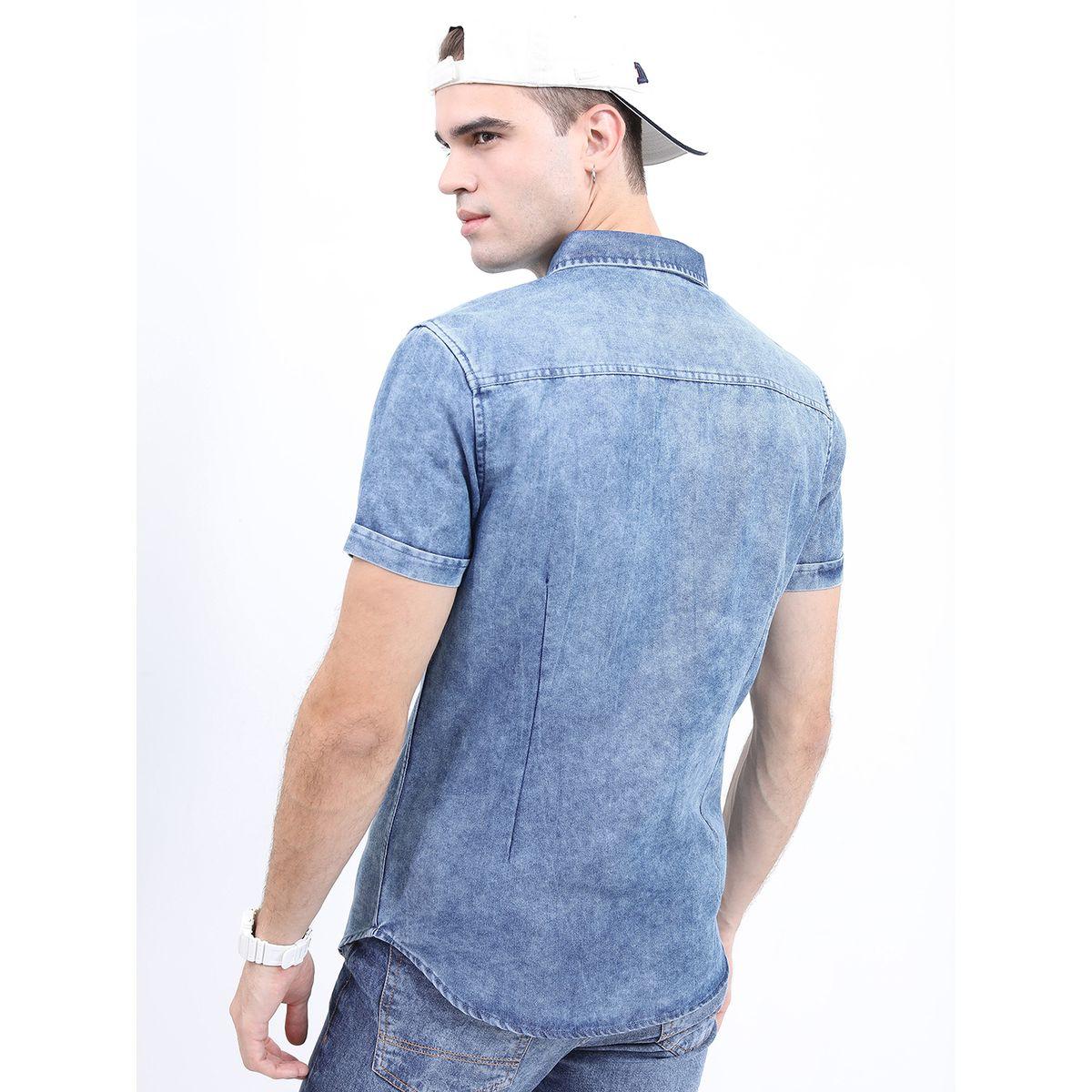 قميص بقصة سليم فت وتفاصيل باهتة هايلاندر × ستايلي-men-clothing-shirts-image-3