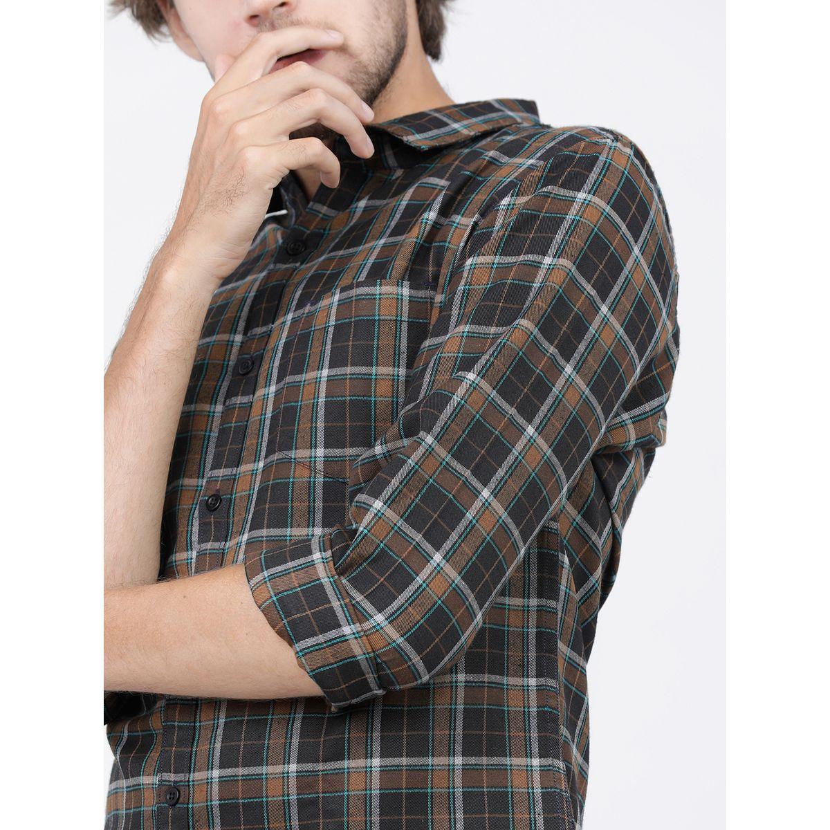 Ketch X Styli  Slim Fit Tartan Checked Casual Shirt-men-clothing-shirts-image-2