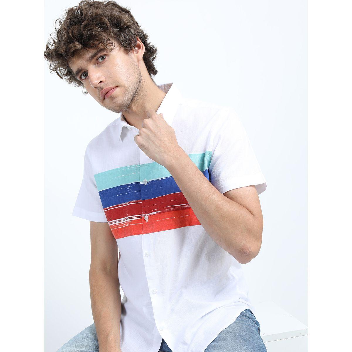 Ketch X Styli  Contrast Print Cotton Casual Shirt-men-clothing-shirts-image-1