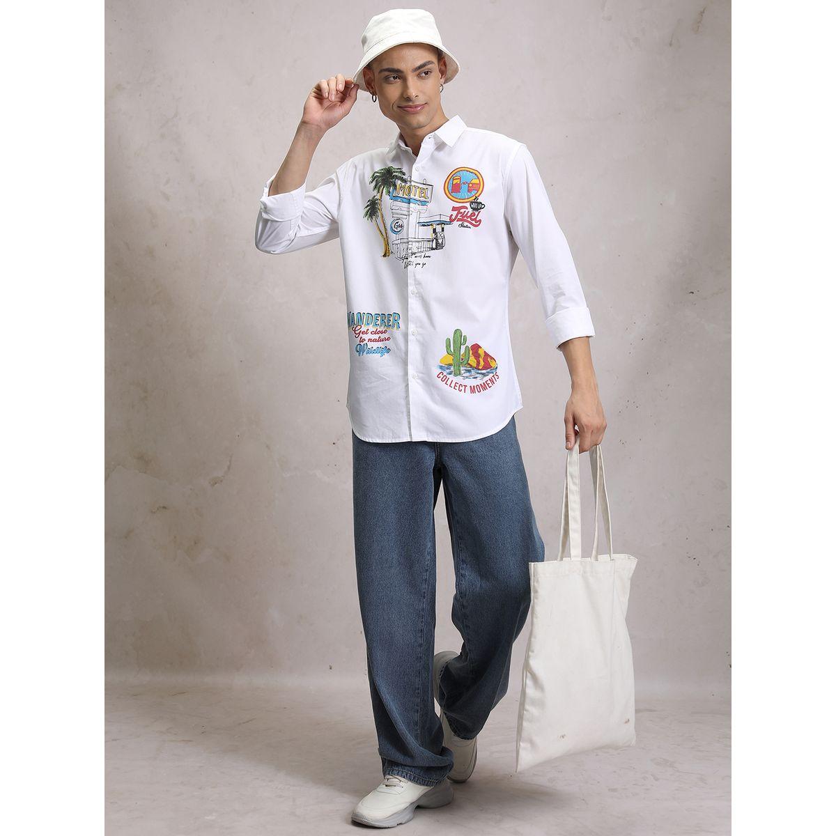 Ketch X Styli  LA Graphic Print Cotton Casual Shirt-men-clothing-shirts-image-4