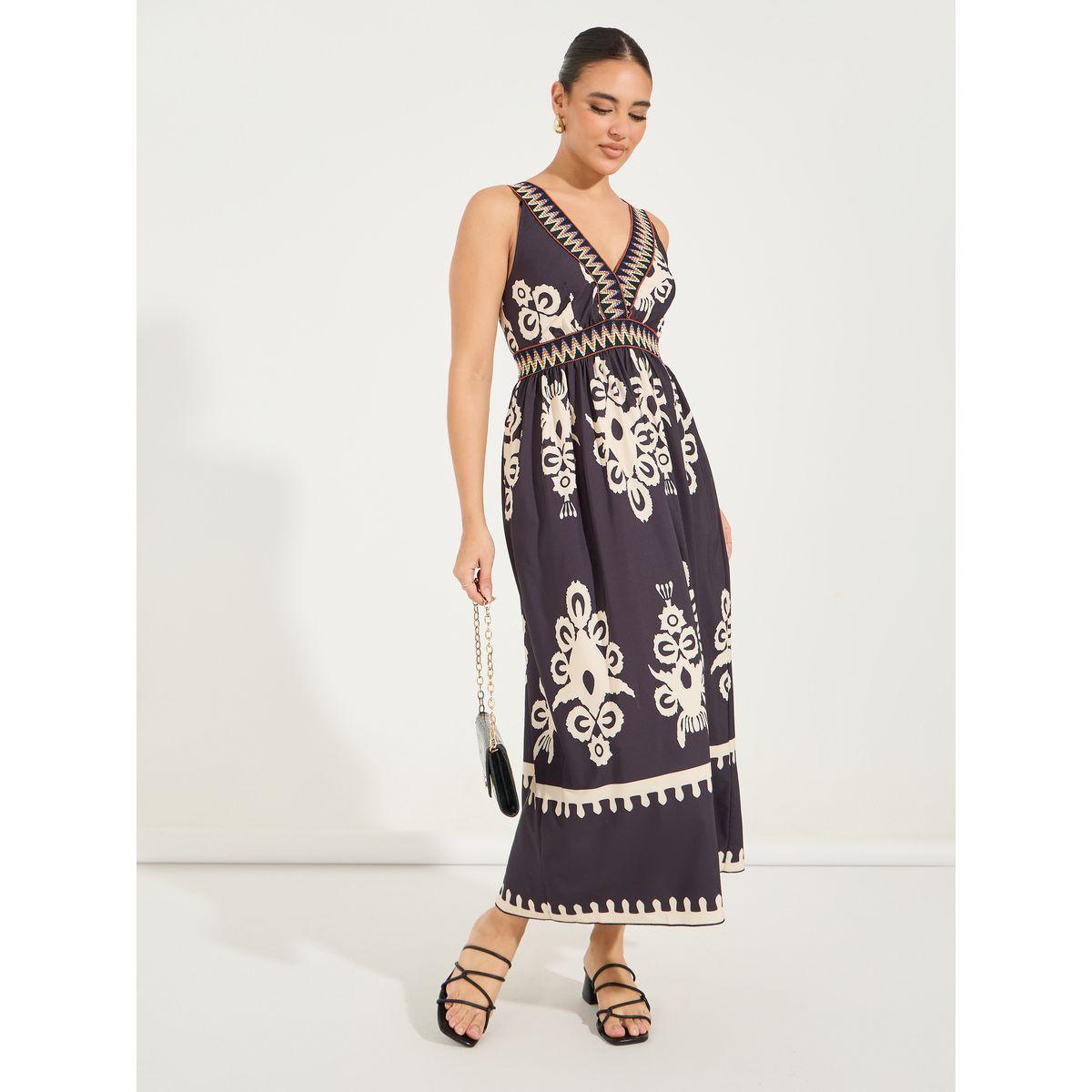 فستان طويل بلا كمام مع طبعة بوهيمية-women-clothing-dresses-image-4