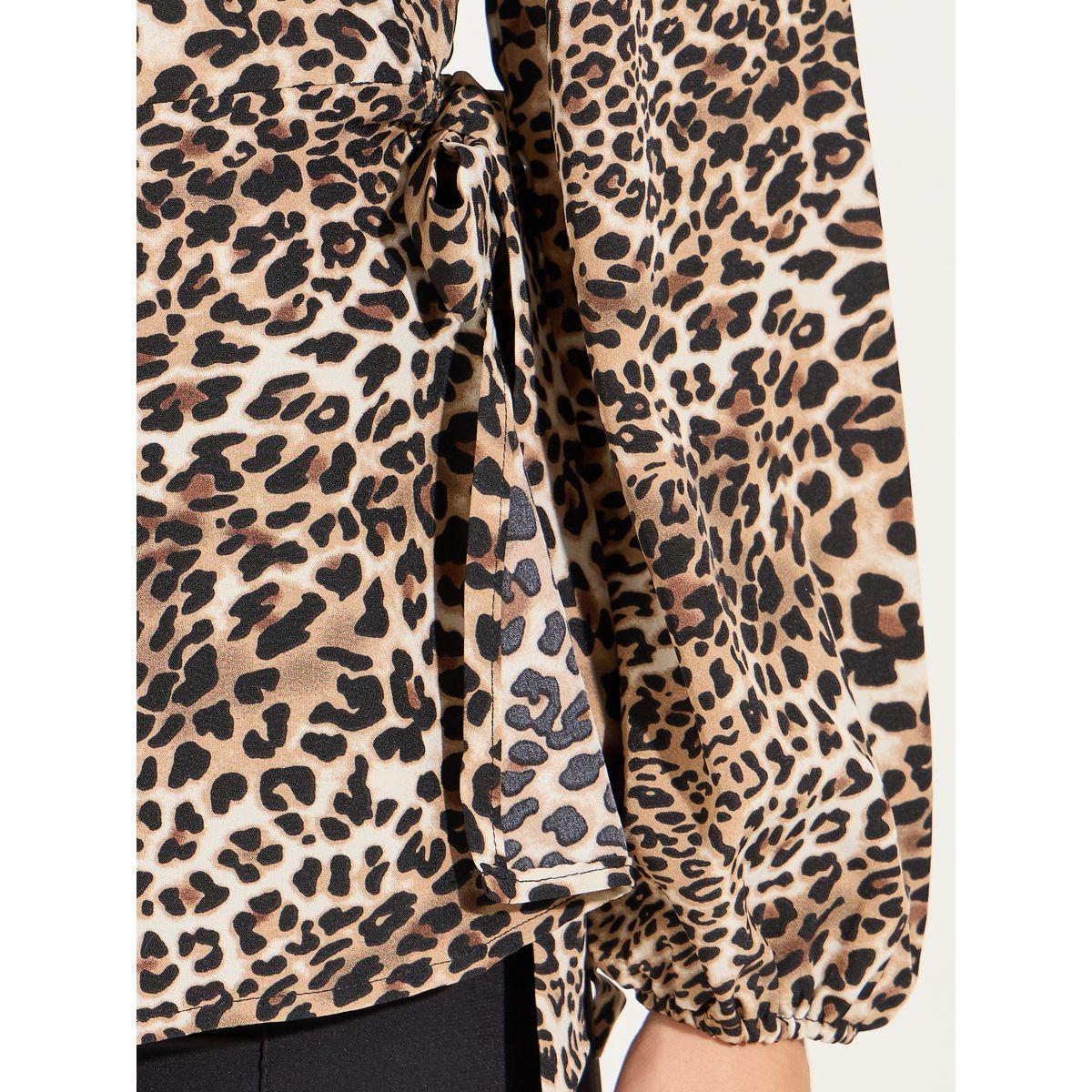 Styli Leopard Print Wrap Top with Self Tie Waist-women-clothing-shirtsandblouses-blouses-image-3