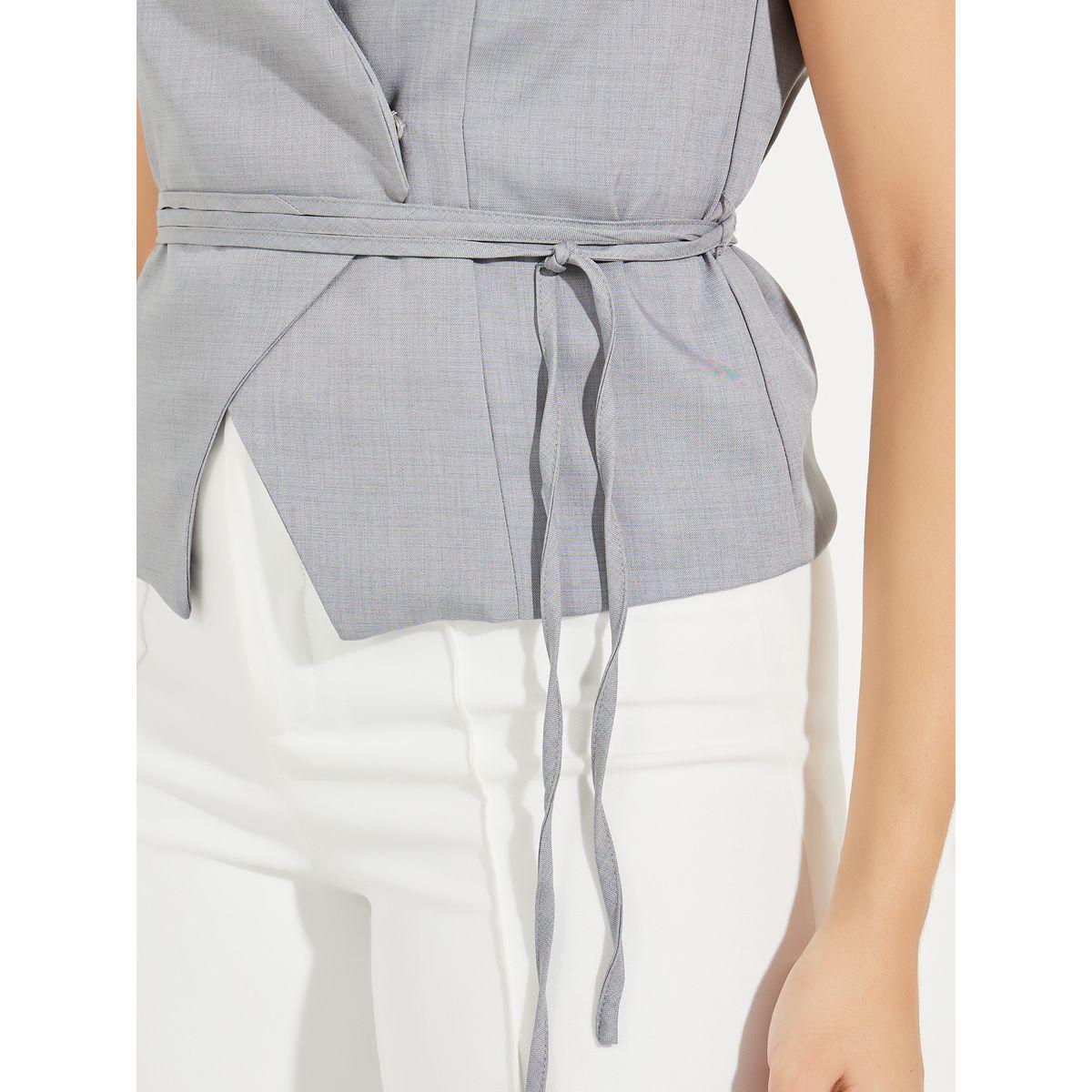 Styli Solid Sleeveless Wrap Top with Waist Tie Detail-women-clothing-shirtsandblouses-blouses-image-3