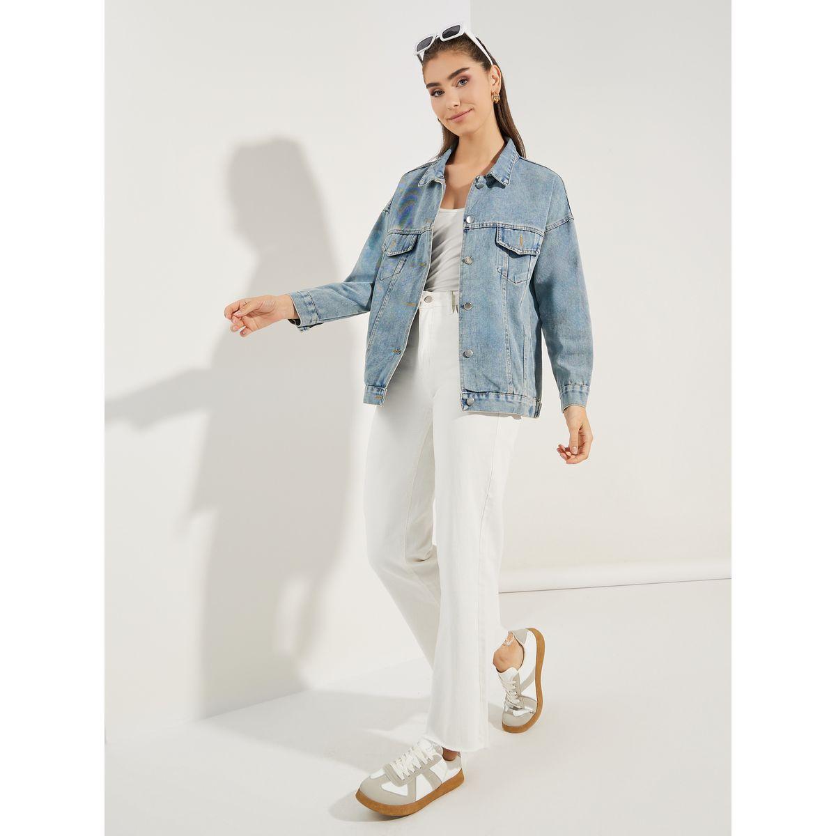 Styli Oversized Regular Length Denim Jacket-women-winterwear-coatsandjackets-jackets-image-2