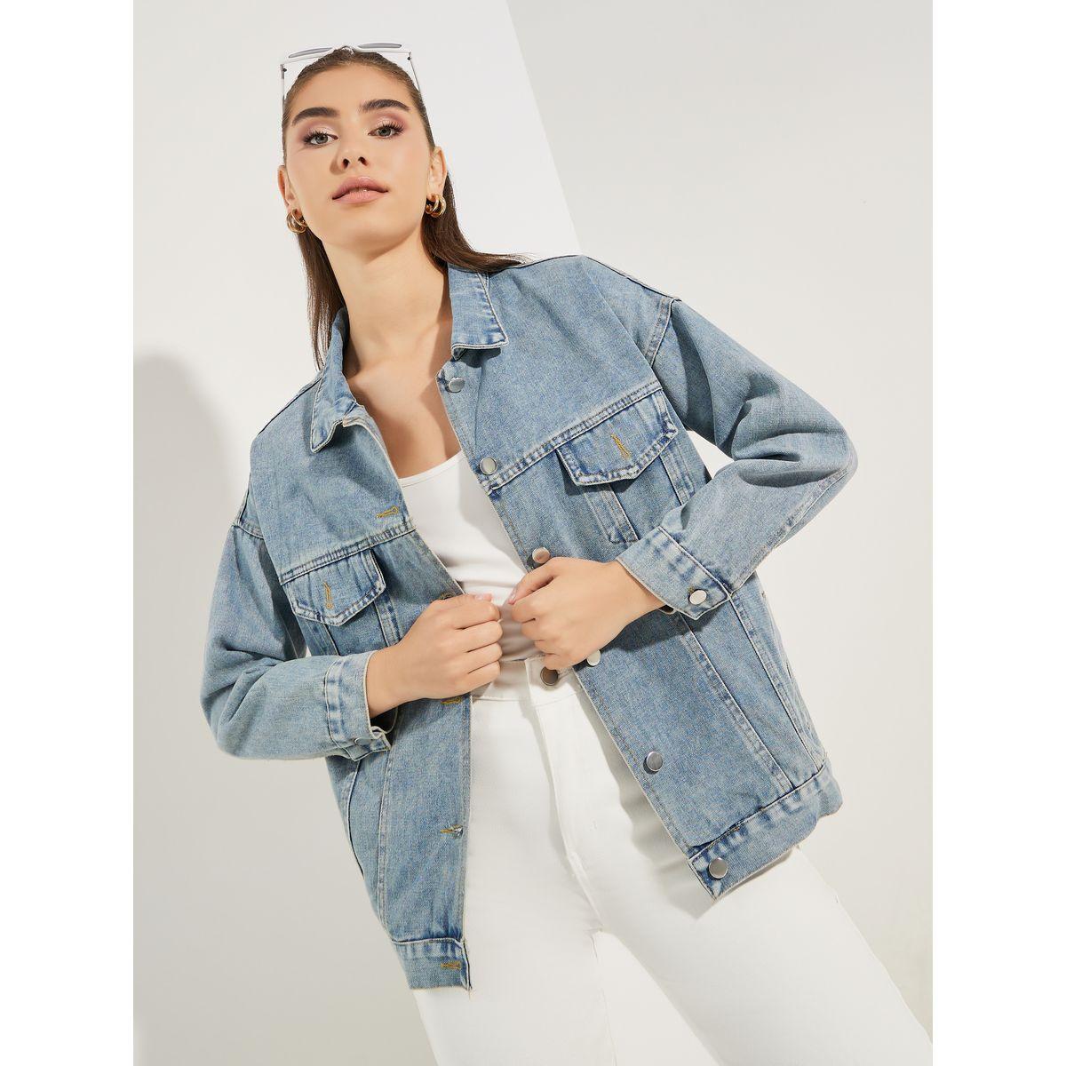 Styli Oversized Regular Length Denim Jacket-women-winterwear-coatsandjackets-jackets-image-3