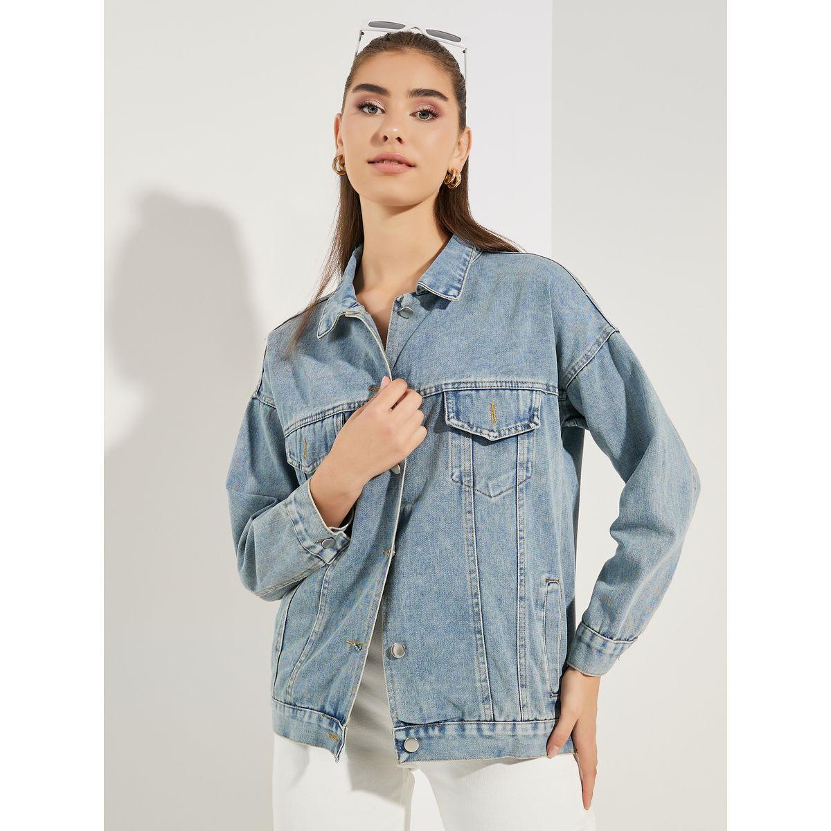 Styli Oversized Regular Length Denim Jacket-women-winterwear-coatsandjackets-jackets-image-4