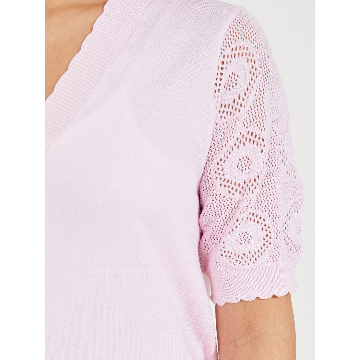 Styli Flat Knit Scallop Edge Buttoned Top-women-clothing-shirtsandblouses-blouses-image-3