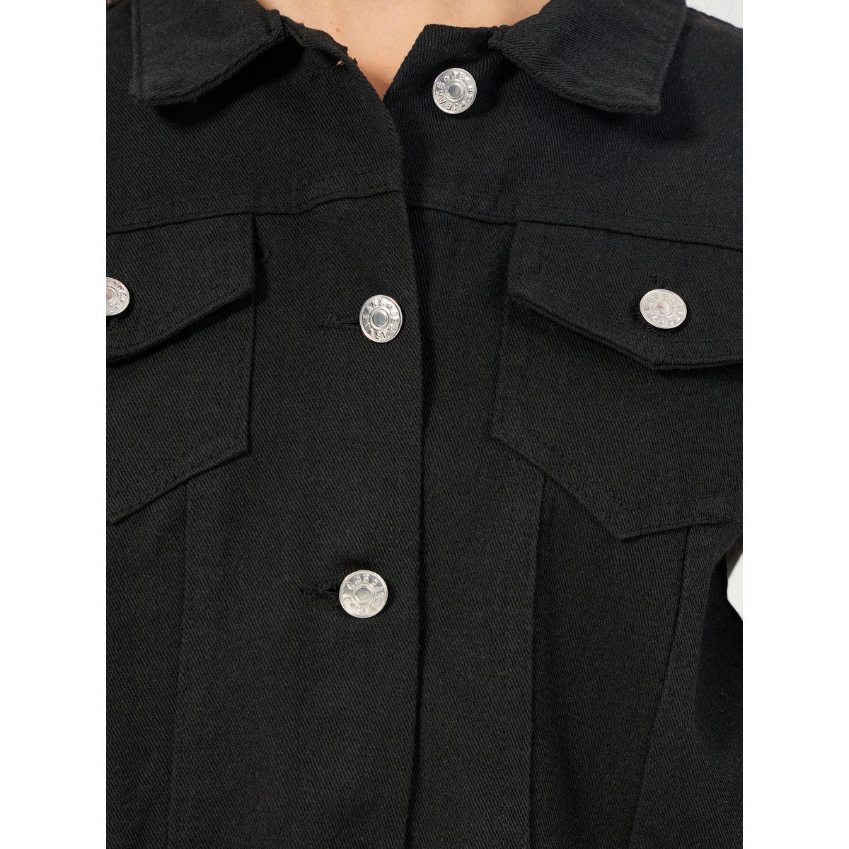 Styli Short Length Regular Fit Denim Jacket-women-winterwear-coatsandjackets-jackets-image-4