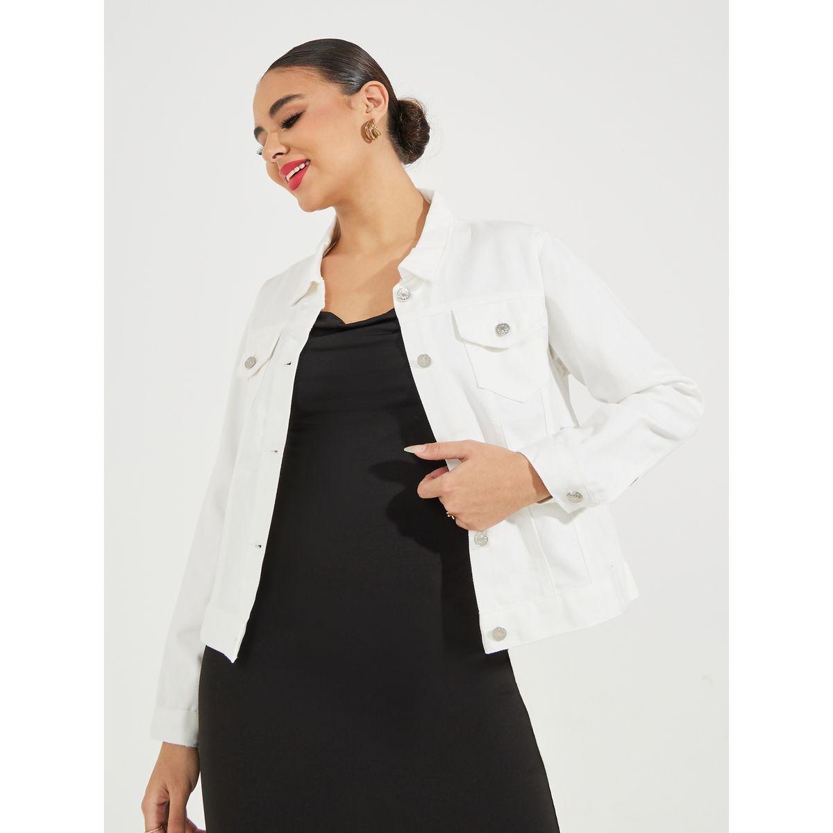 Styli Regular Fit Short Length Denim Jacket-women-winterwear-coatsandjackets-jackets-image-1