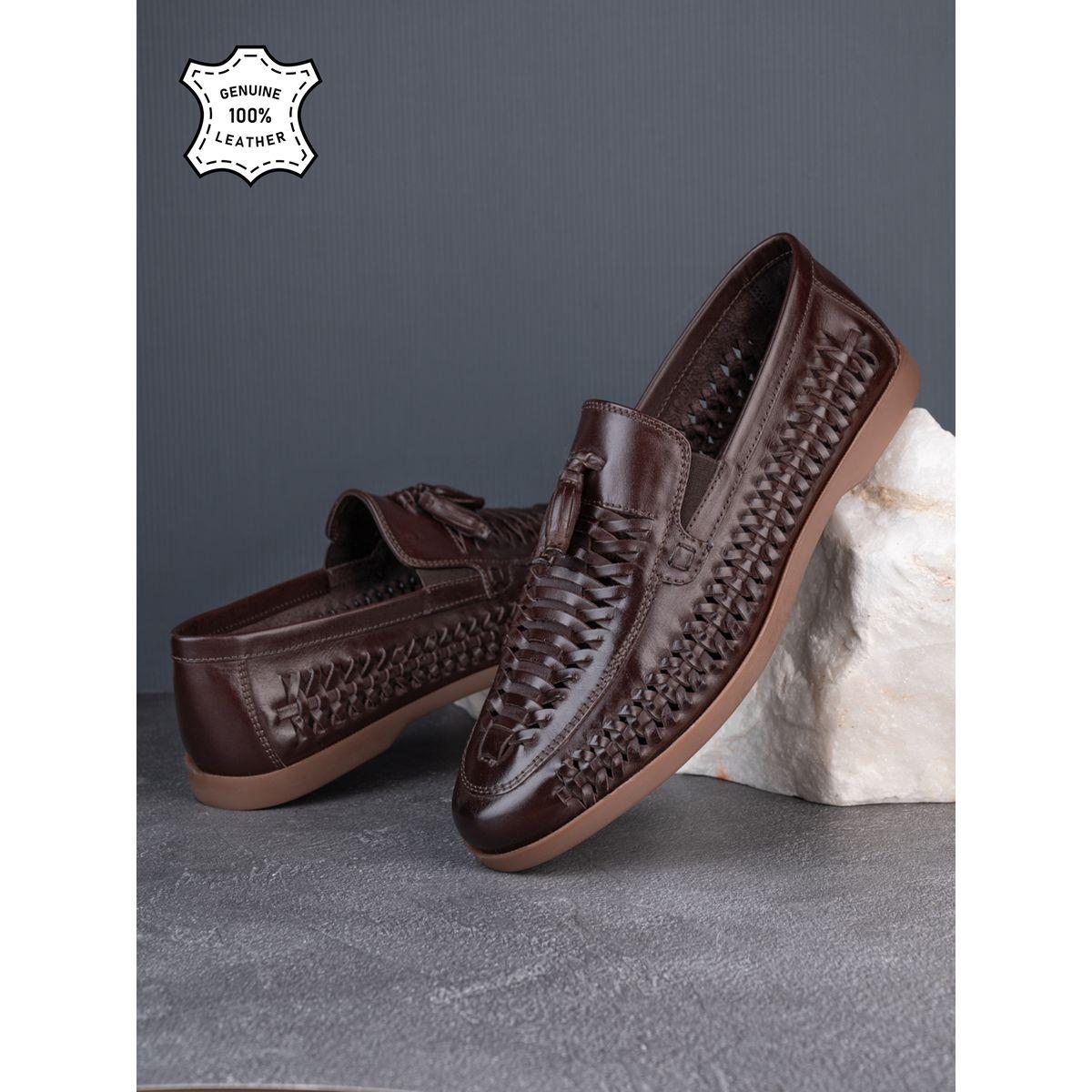 حذاء لوفرز جلد طبيعي بنمط منسوج مع شراشيب-men-shoes-formalshoes-image-2