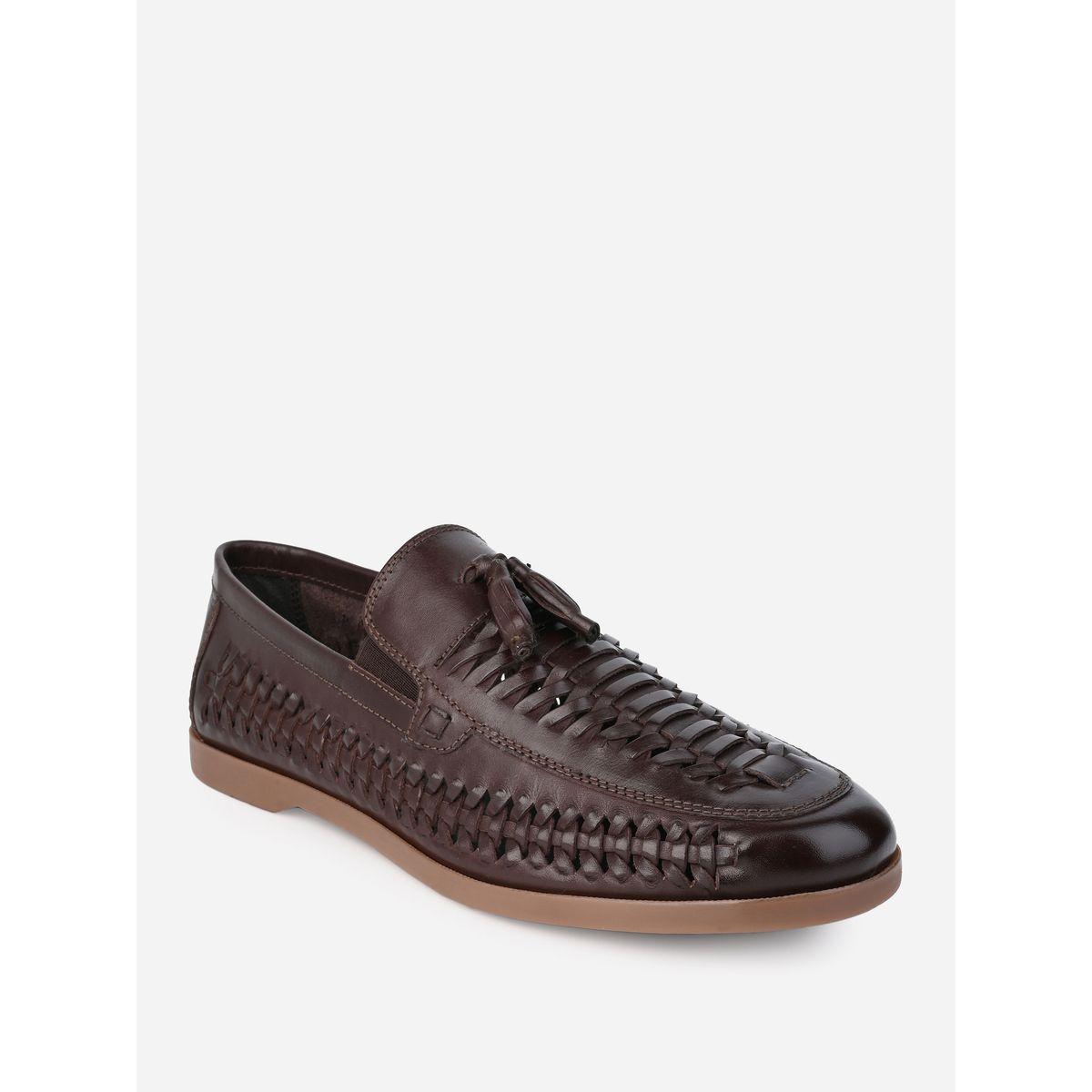 حذاء لوفرز جلد طبيعي بنمط منسوج مع شراشيب-men-shoes-formalshoes-image-3