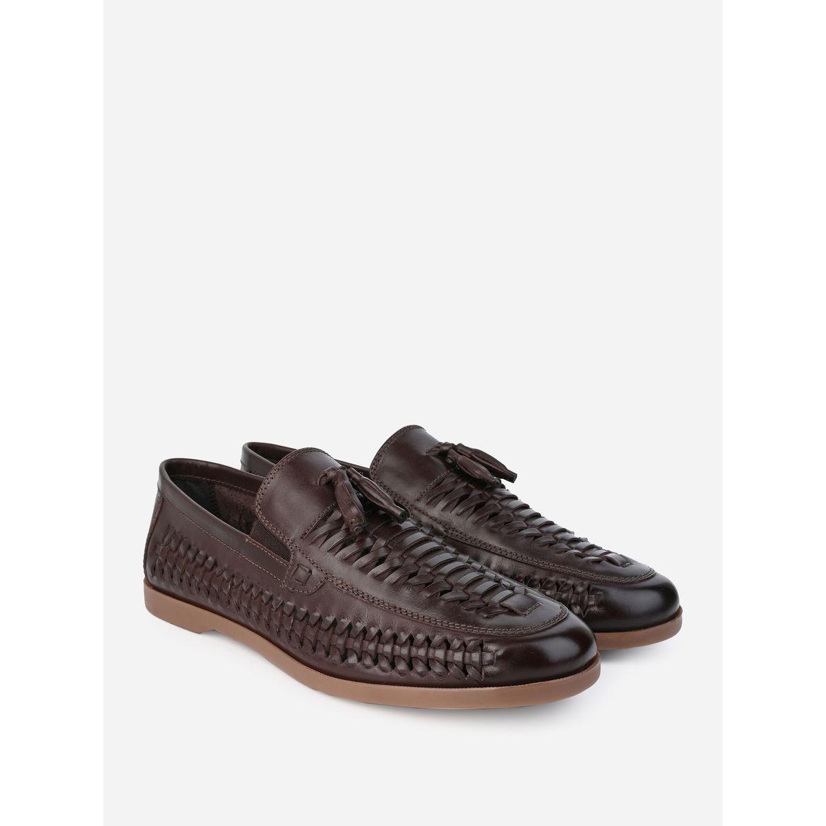 حذاء لوفرز جلد طبيعي بنمط منسوج مع شراشيب-men-shoes-formalshoes-image-4