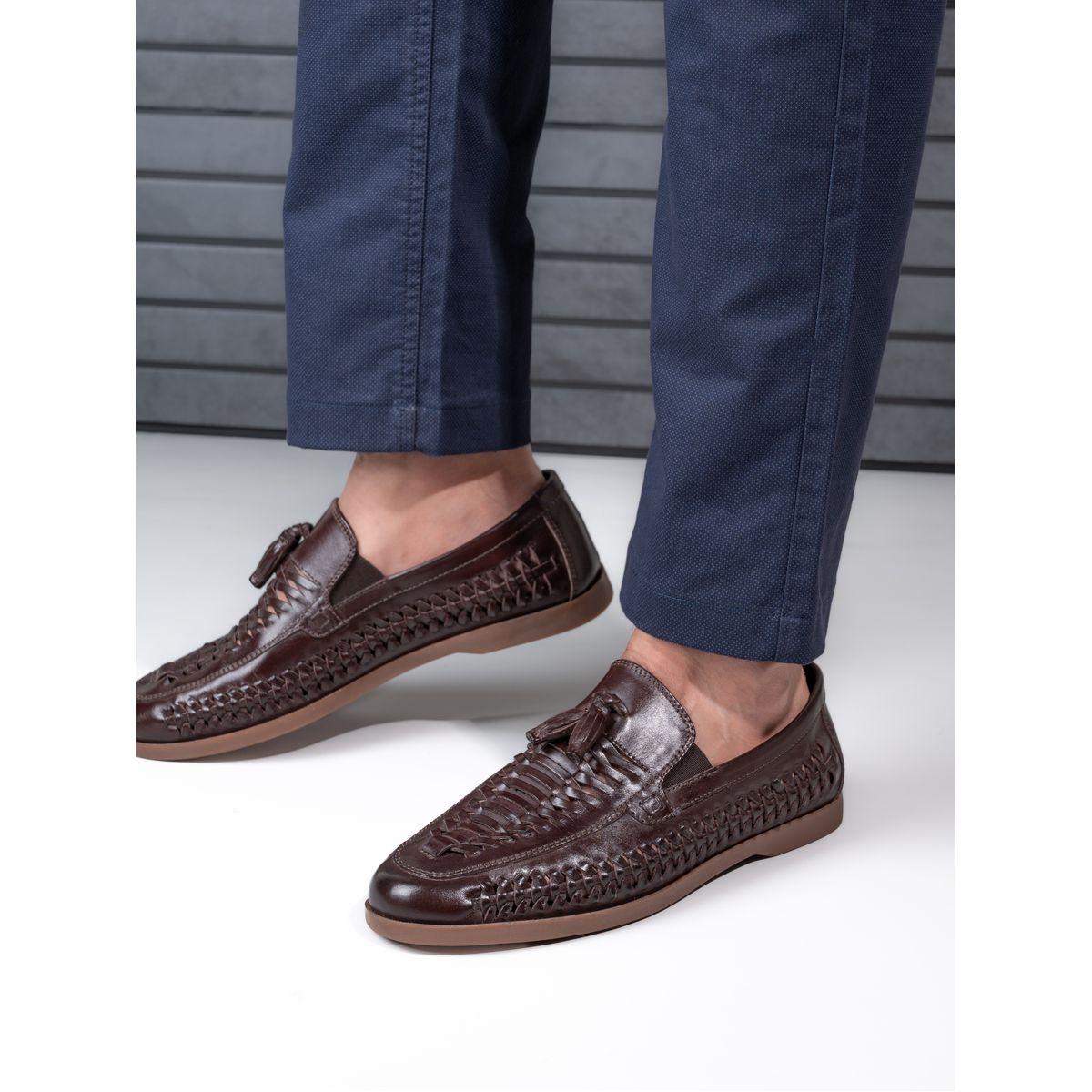 حذاء لوفرز جلد طبيعي بنمط منسوج مع شراشيب-men-shoes-formalshoes-image-6