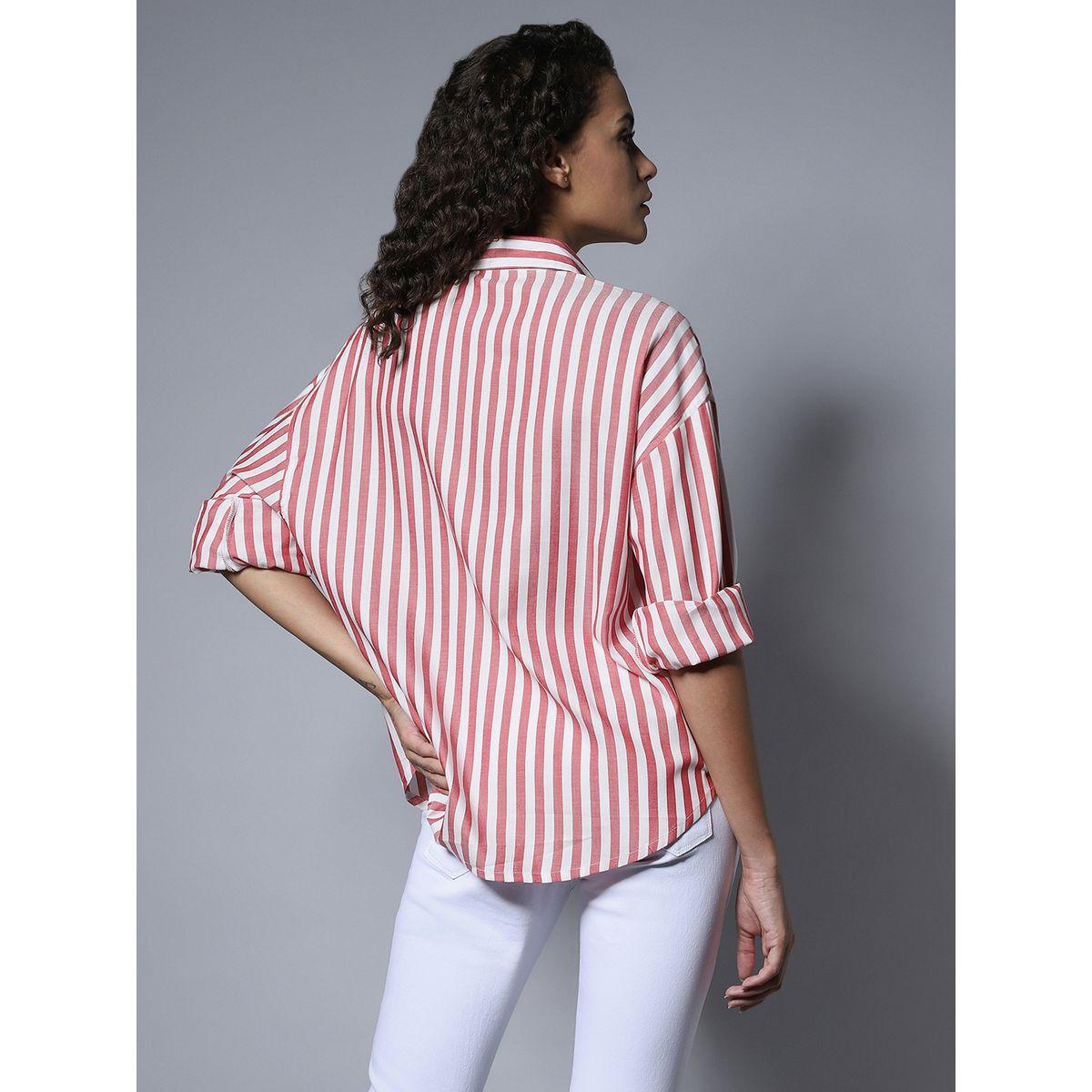 High Star X Styli  Striped Spread Collar Boxy Longline Shirt-women-clothing-shirtsandblouses-shirts-image-4