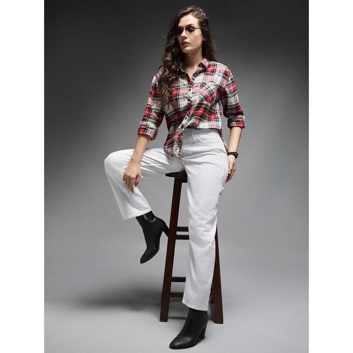 High Star X Styli  Standard Tartan Check Spread Collar Casual Shirt-women-clothing-shirtsandblouses-shirts-image-6