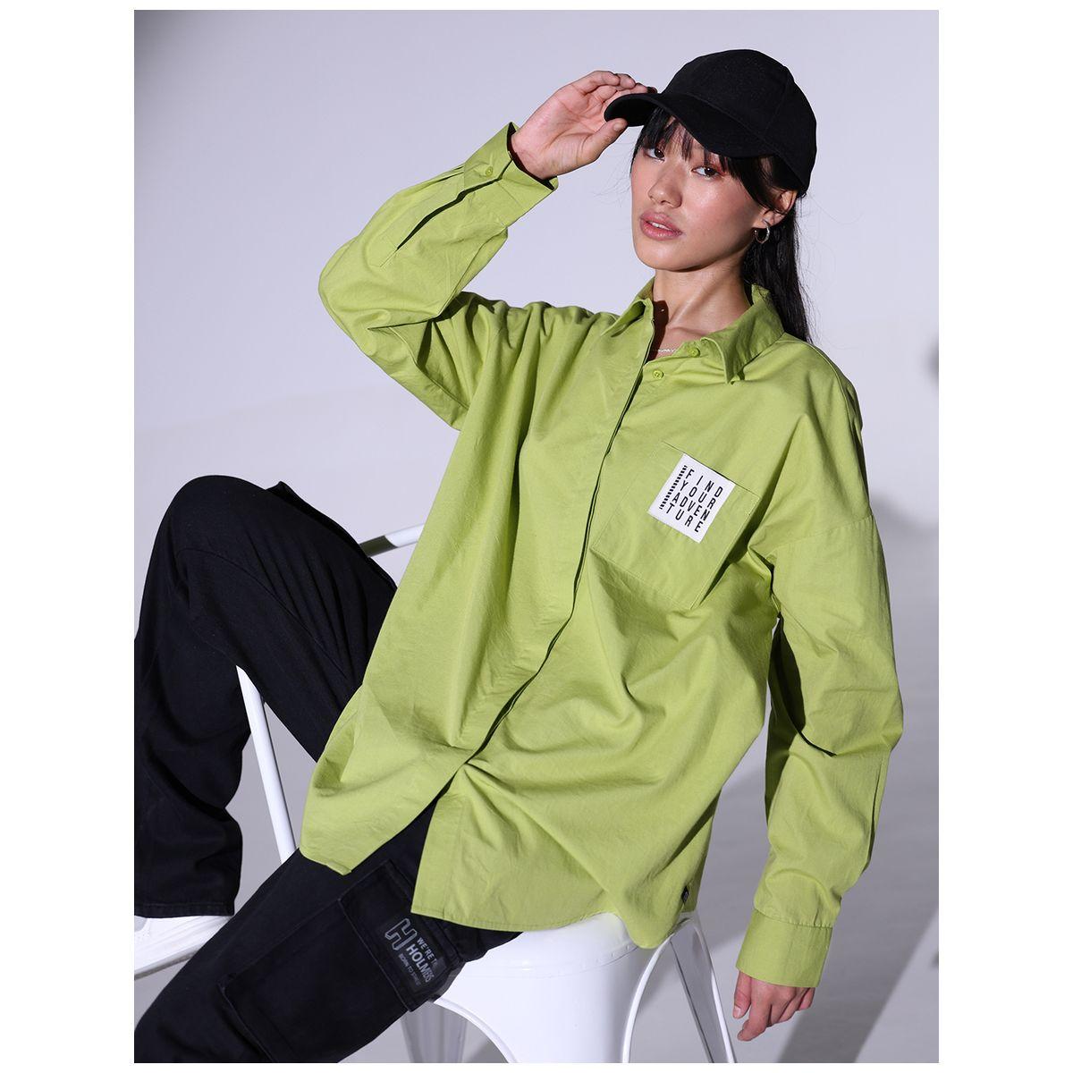 Hubberholme X Styli  Printed Patch Pocket Oversized Casual Shirt-women-clothing-shirtsandblouses-shirts-image-1