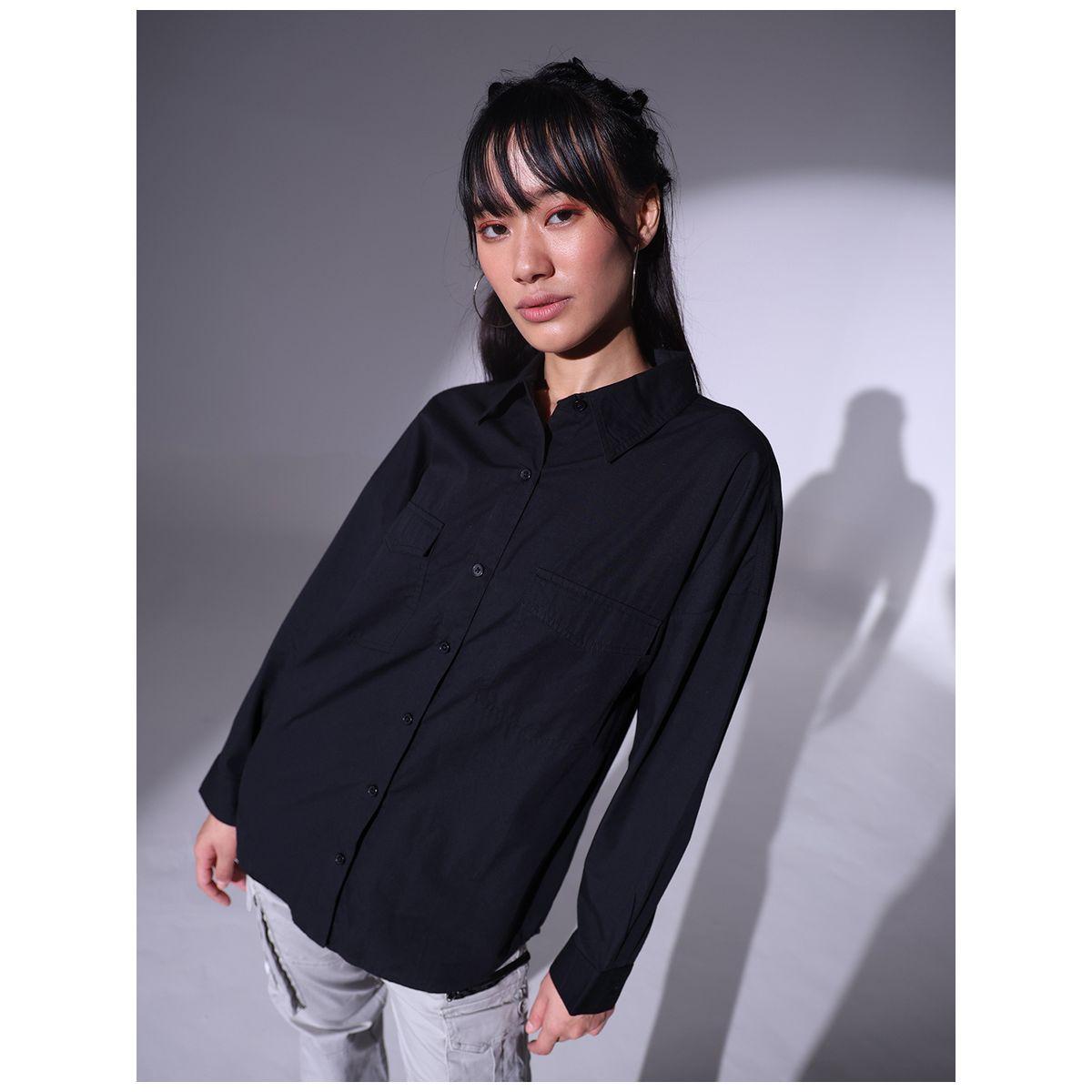 بلوزة فضفاضة كاجوال بياقة سبريد هابر هولم × ستايلي-women-clothing-shirtsandblouses-shirts-image-2