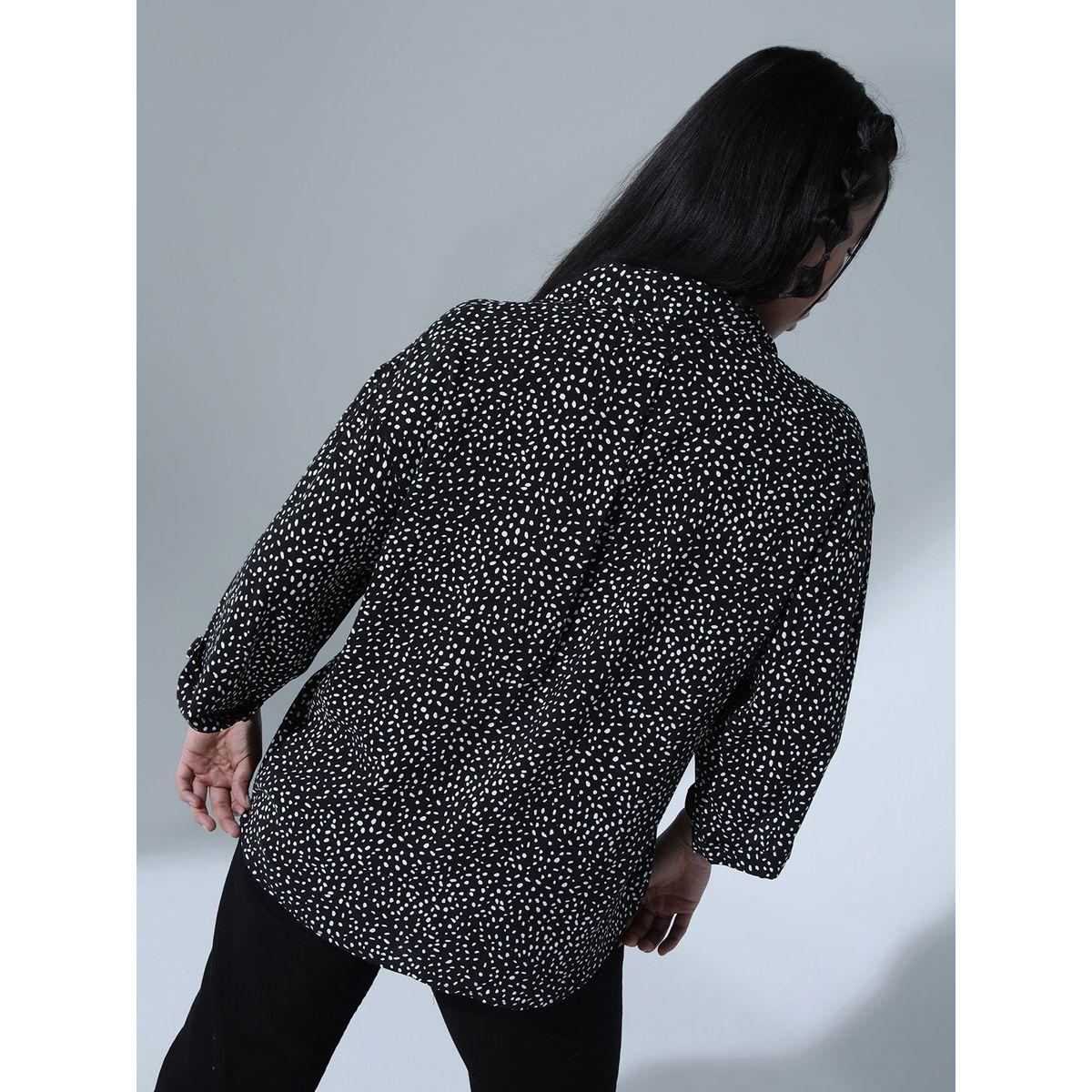Hubberholme X Styli  Ditsy Print Notch Lapel Relaxed Fit Shirt-women-clothing-shirtsandblouses-shirts-image-4