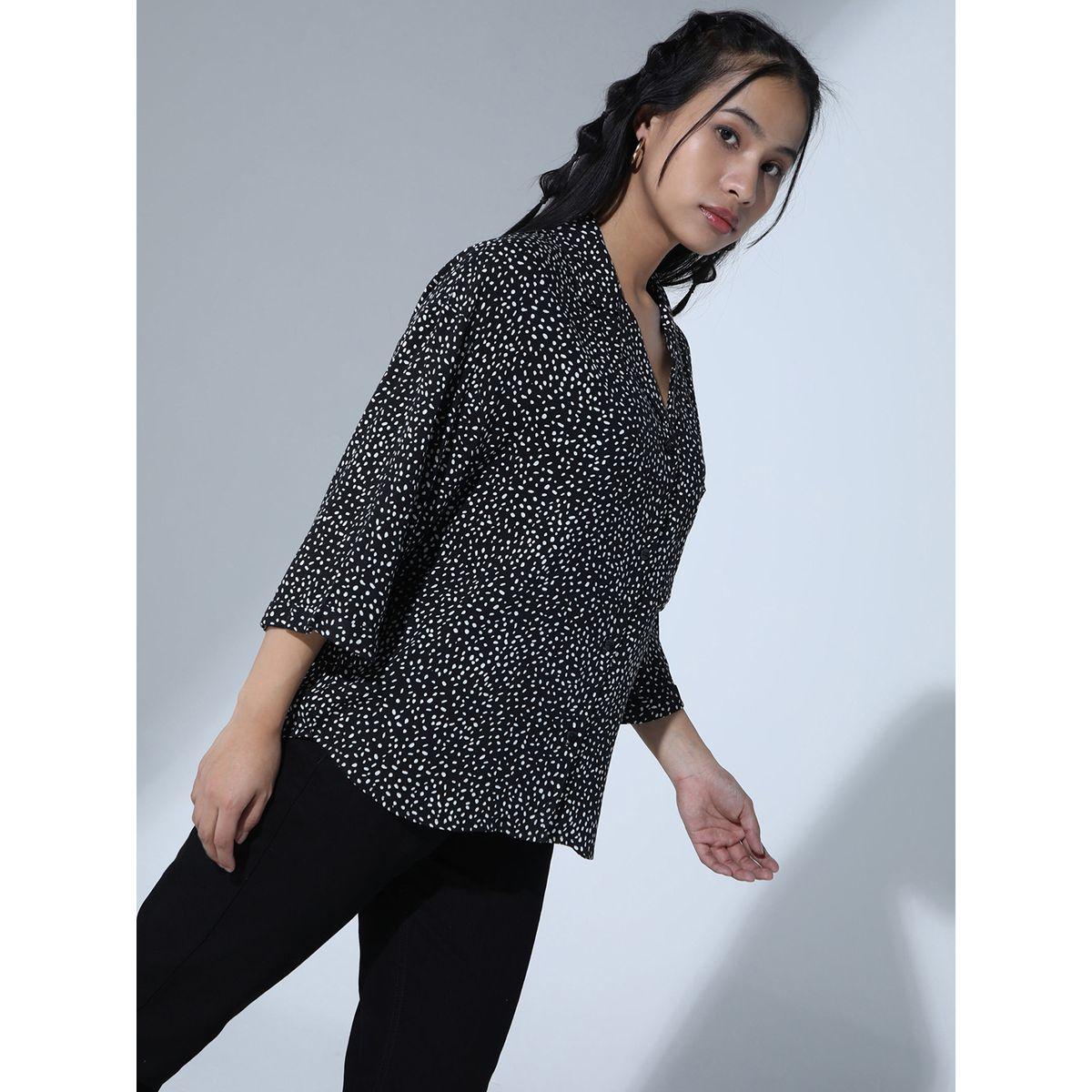 Hubberholme X Styli  Ditsy Print Notch Lapel Relaxed Fit Shirt-women-clothing-shirtsandblouses-shirts-image-8