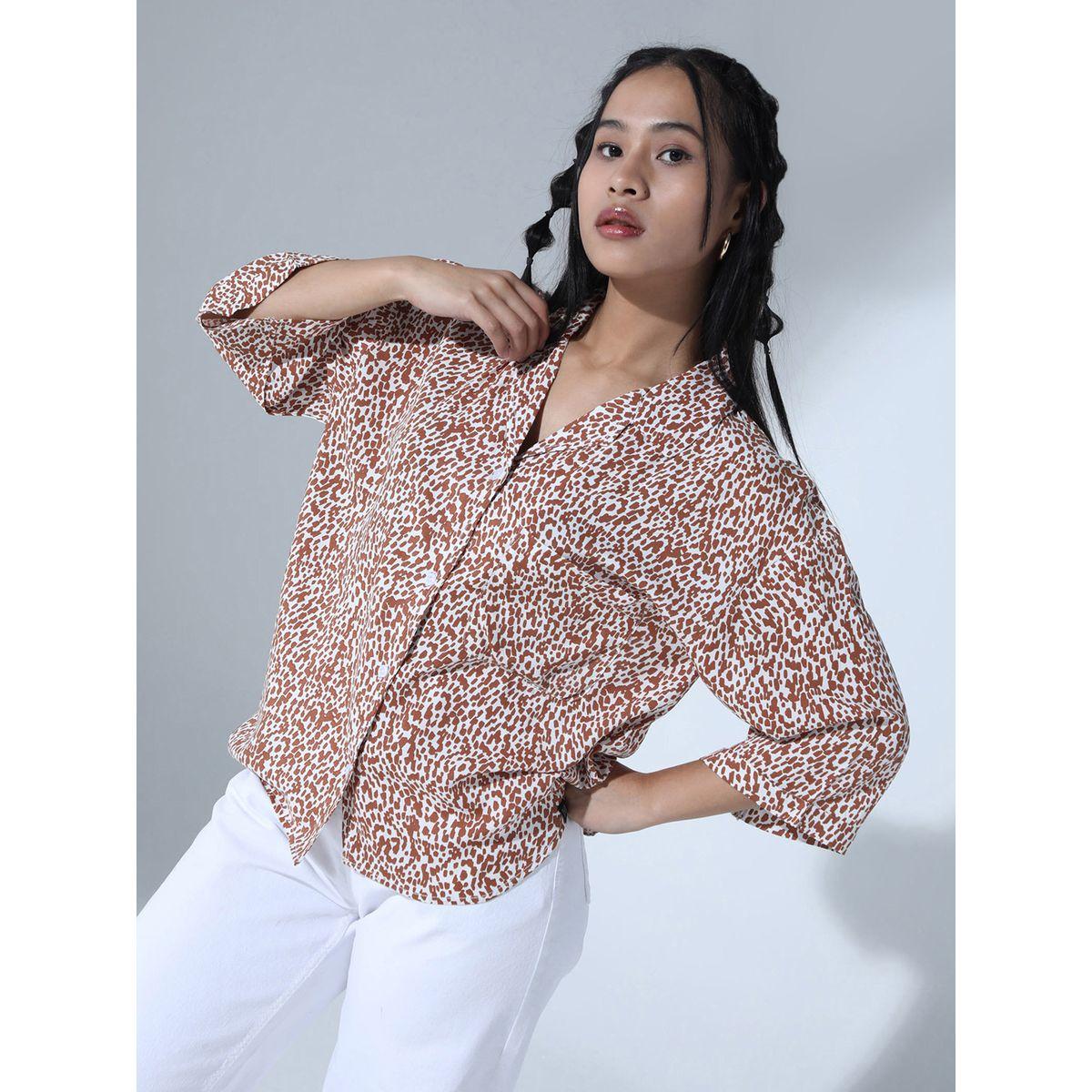 Hubberholme X Styli  Ditsy Print Notch Lapel Relaxed Fit Shirt-women-clothing-shirtsandblouses-shirts-image-7