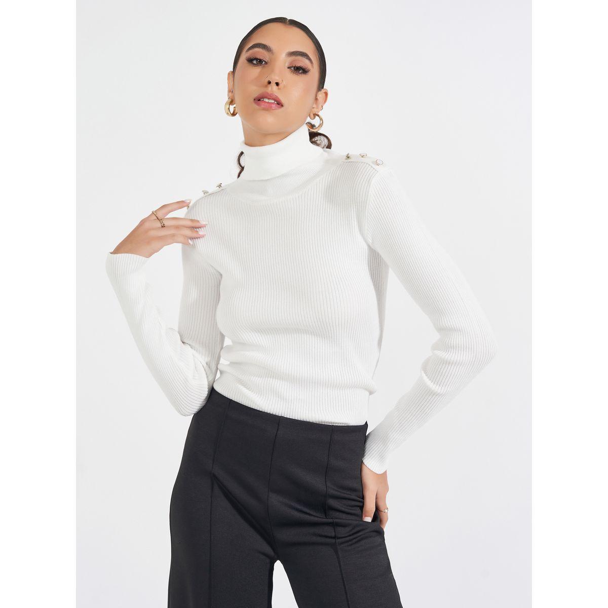 Styli Ribbed Fitted Regular Length Turtle Neck Sweater-women-clothing-cardigansandjumpers-jumpers-image-1