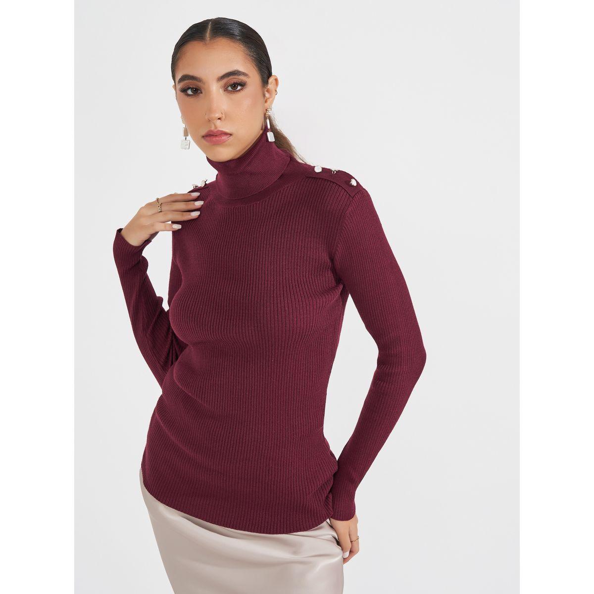 Styli Ribbed Fitted Regular Length Turtle Neck Sweater-women-clothing-cardigansandjumpers-jumpers-image-1