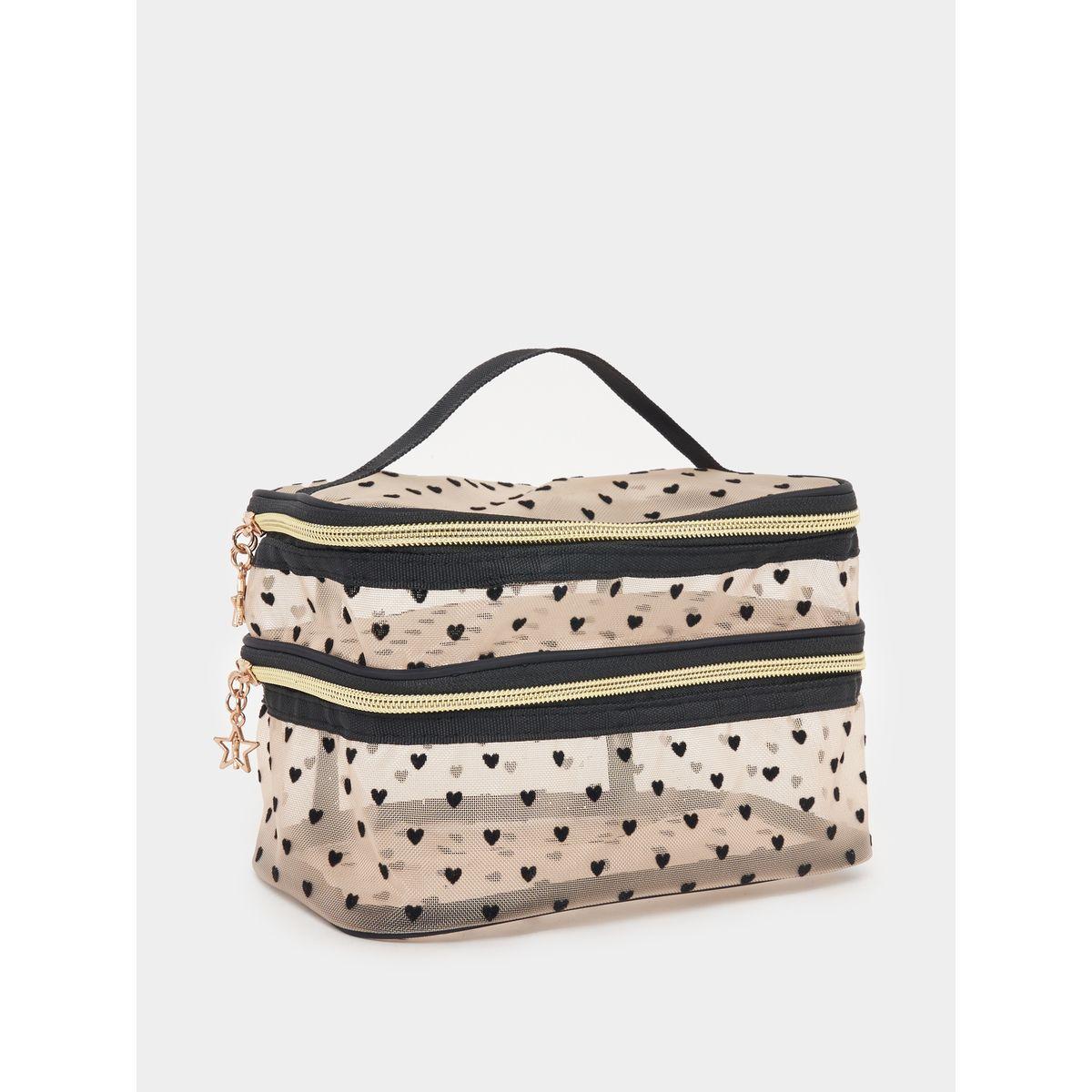 Styli Heart Print Double Compartment Washbag-travel-accessories-image-1