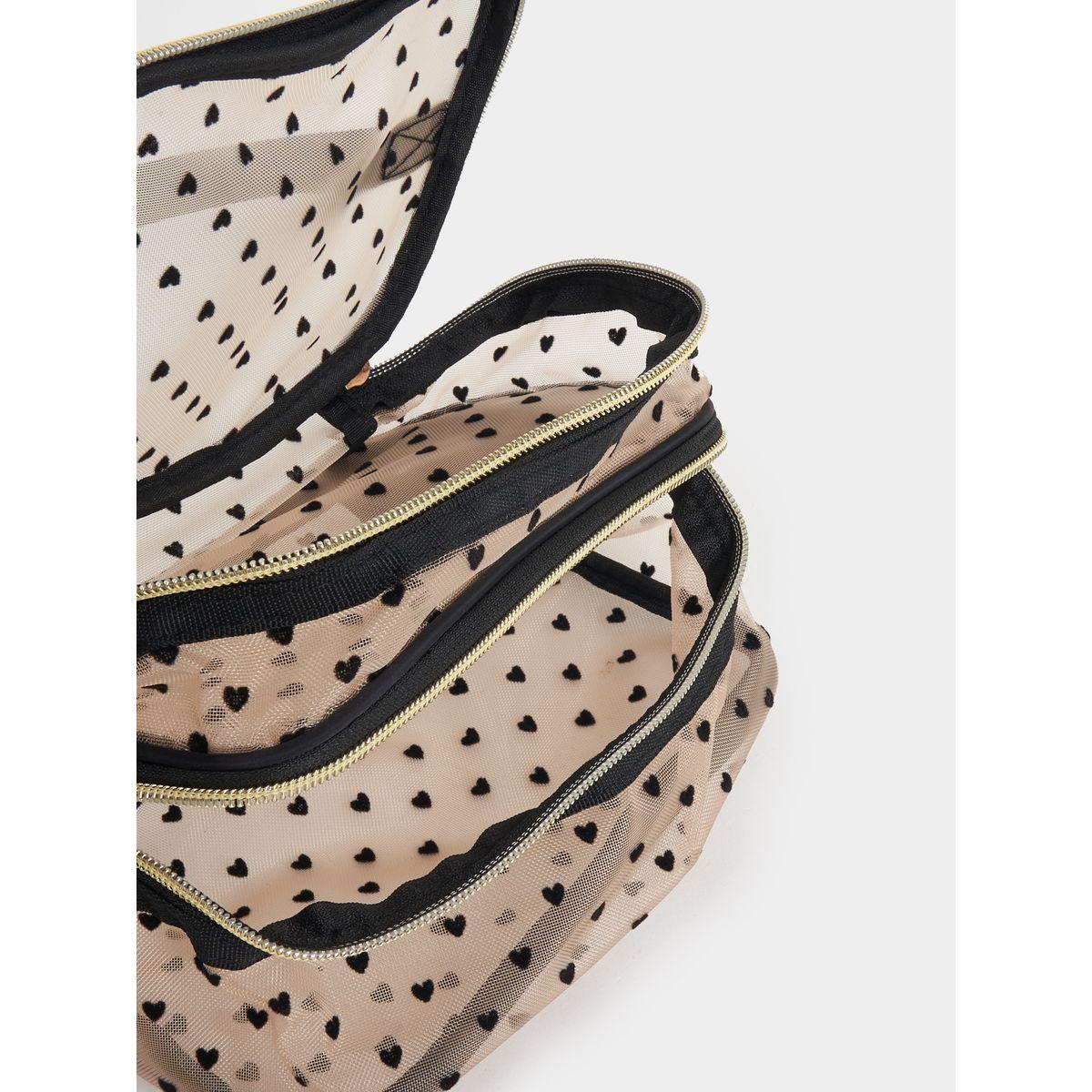 Styli Heart Print Double Compartment Washbag-travel-accessories-image-4