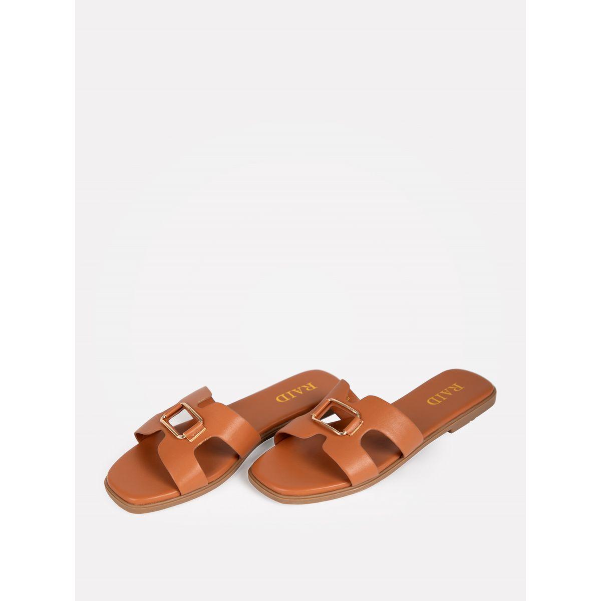 صندل فلات مع سير بفتحات وحلية رايد × ستايلي-women-shoes-sandals-flats-image-5