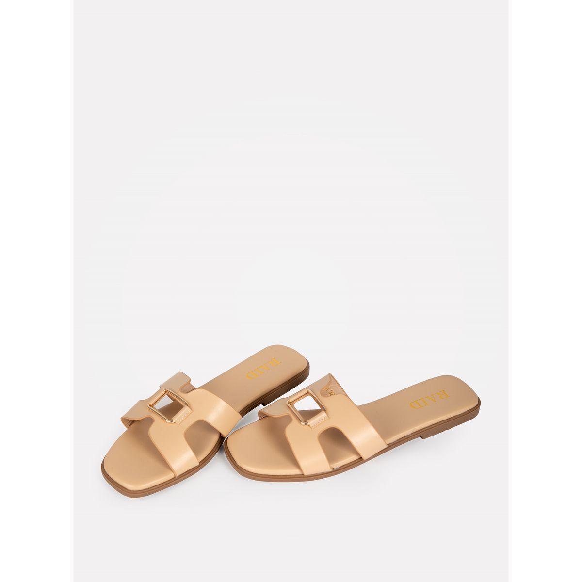 صندل فلات مع سير بفتحات وحلية رايد × ستايلي-women-shoes-sandals-flats-image-5