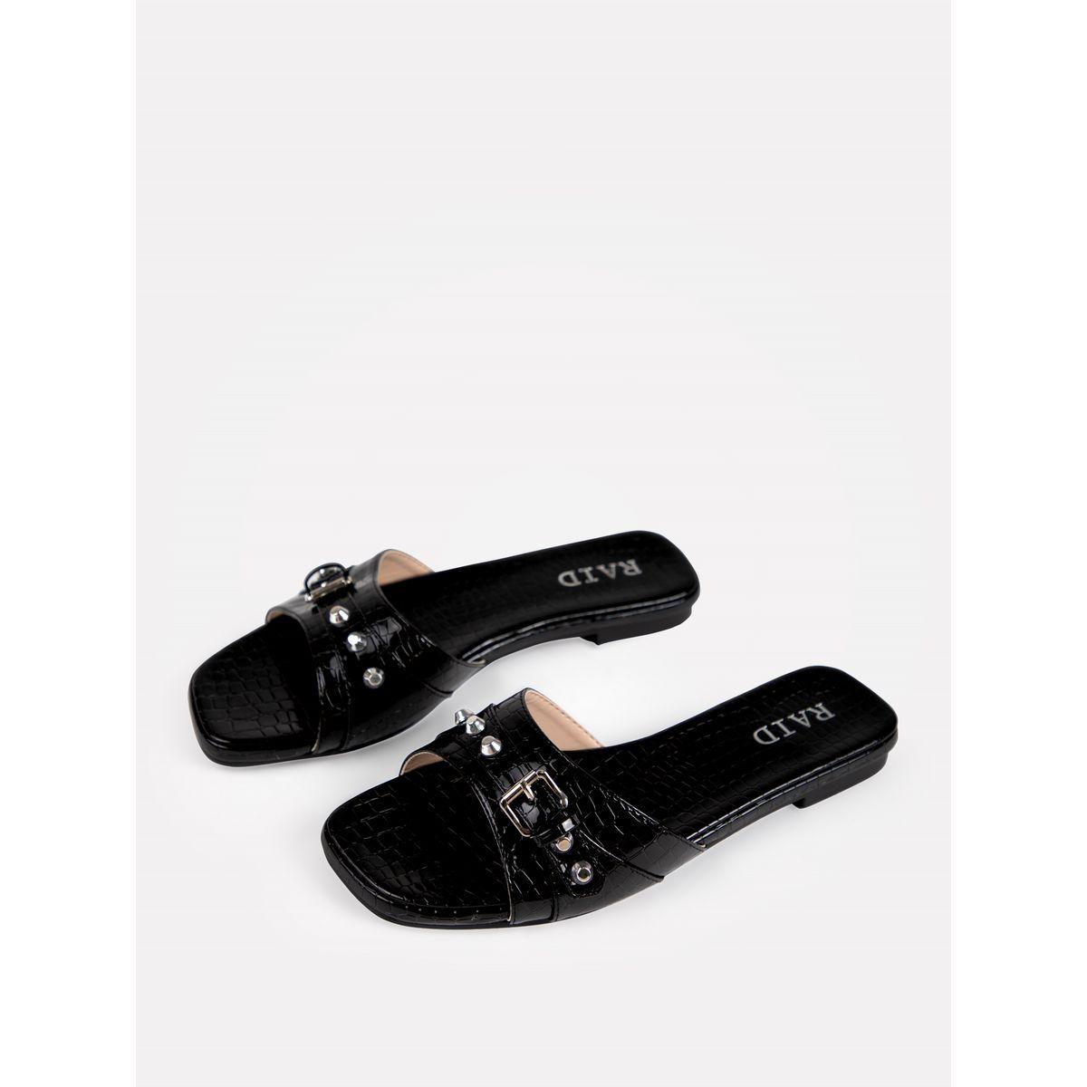 Raid X Styli  Studded Strap Textured Flat Sandals-women-shoes-sandals-flats-image-4