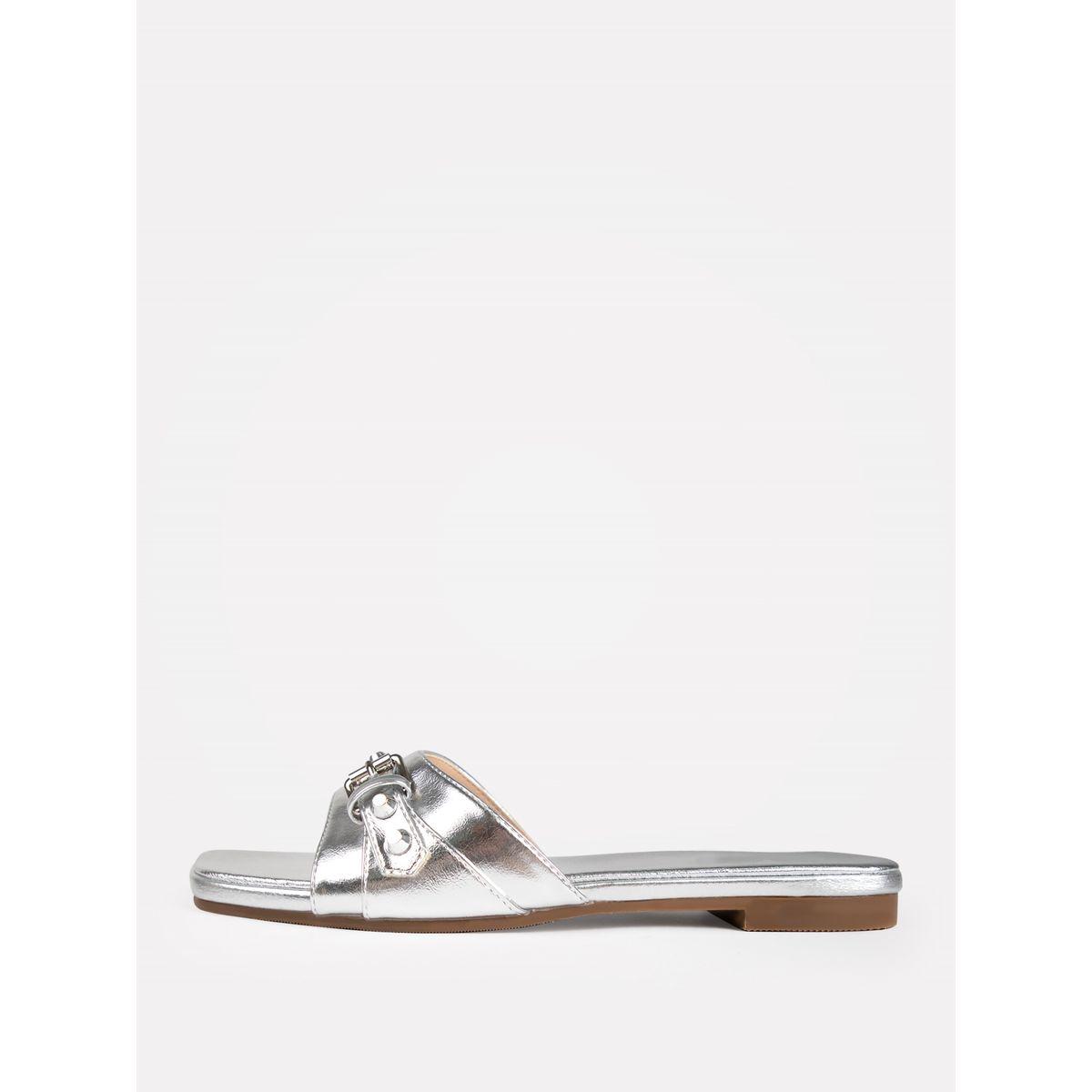 Raid X Styli  Studded Strap Metallic Flat Sandals-women-shoes-sandals-flats-image-5
