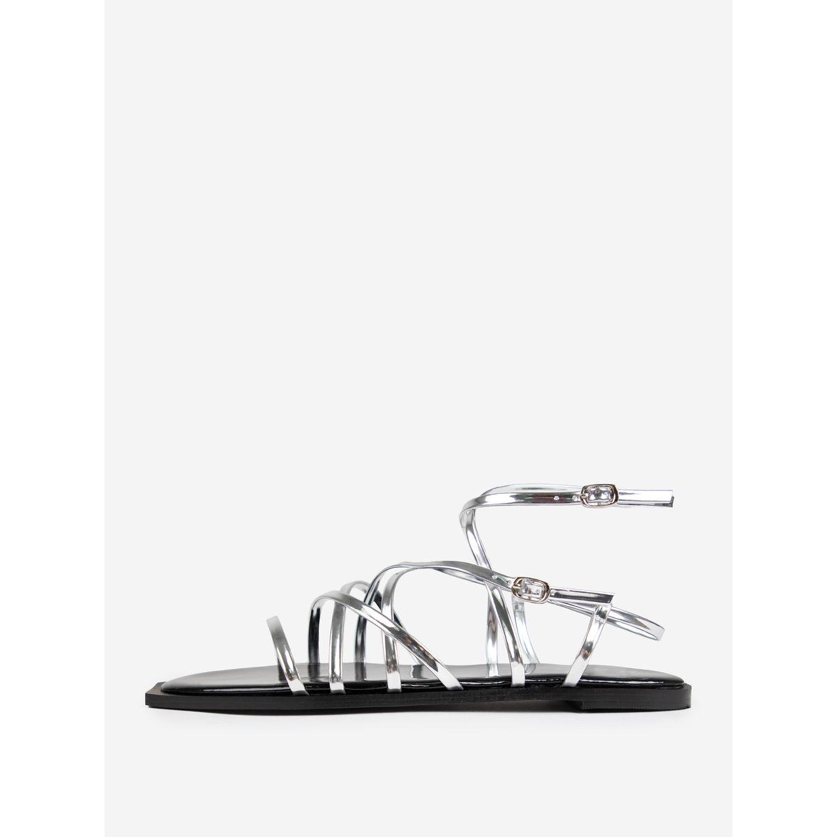 صندل فلات بسير كاحل وتفاصيل براقة رايد × ستايلي-women-shoes-sandals-flats-image-4
