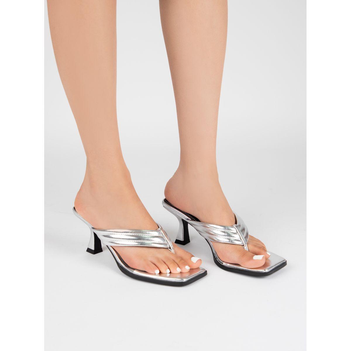 Raid X Styli  Textured Thong Strap Sandals-women-shoes-heels-image-1