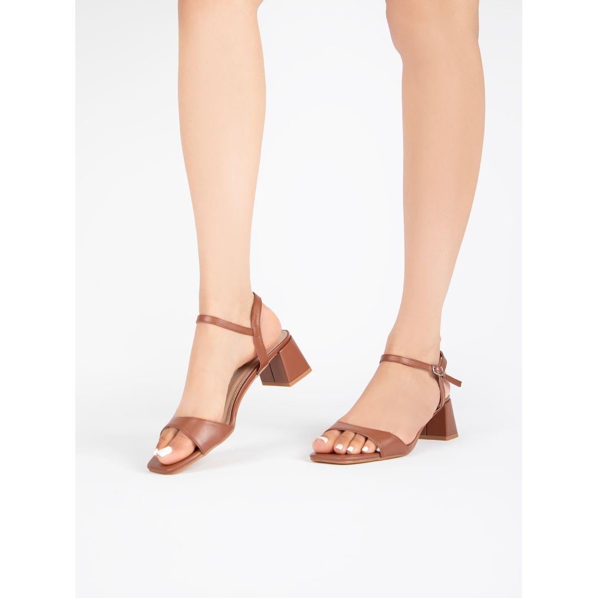 Raid X Styli  Solid Ankle Strap Block Heel Sandals-women-shoes-heels-image-5