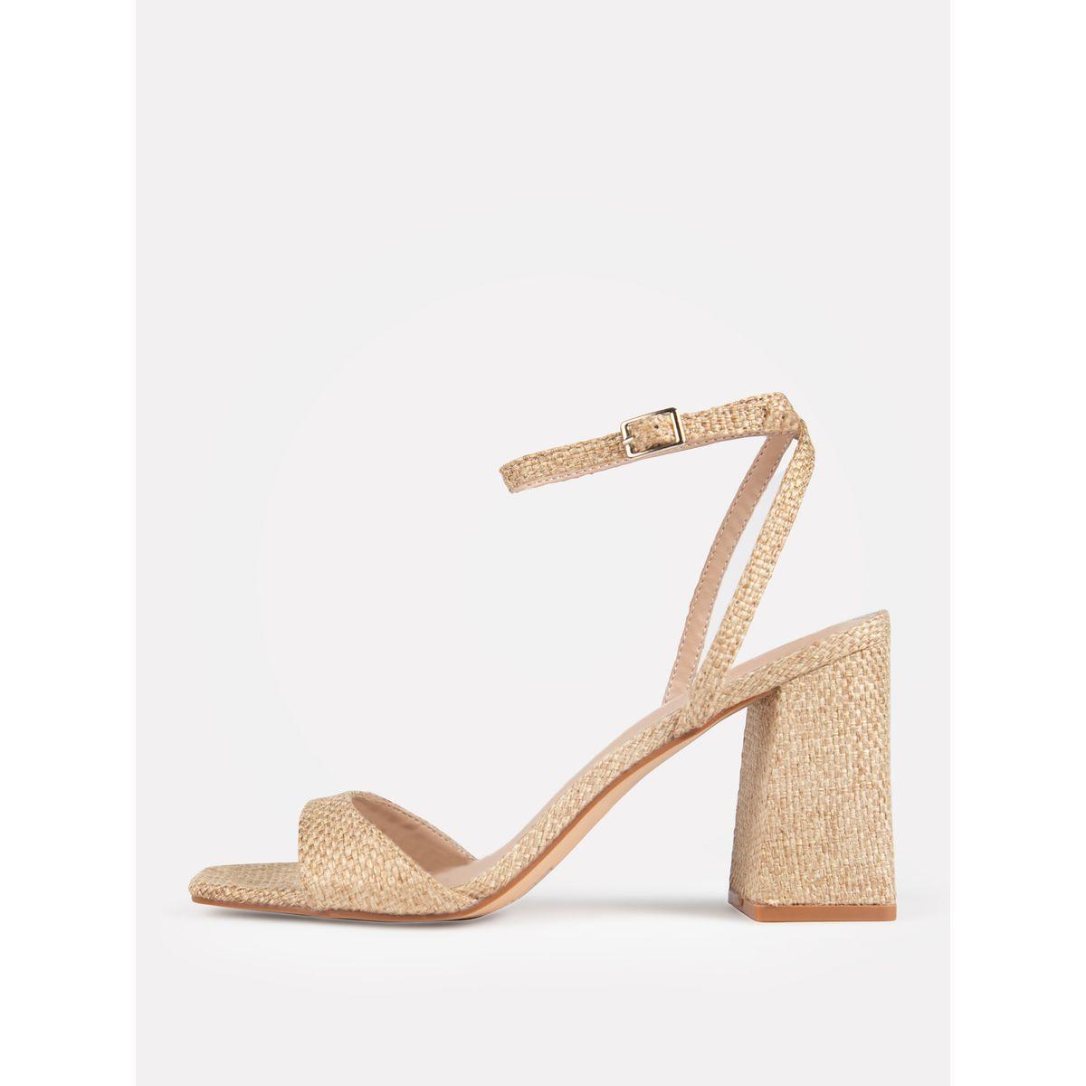 Raid X Styli  Textured Ankle Strap Block Heel Sandals-women-shoes-heels-image-4